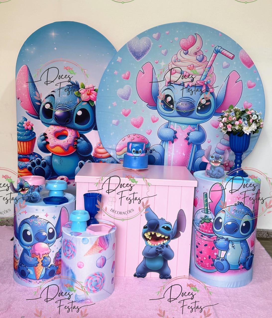 Kit Stitch Sorvete V - Doces Festas Decorações e Pegue e Monte