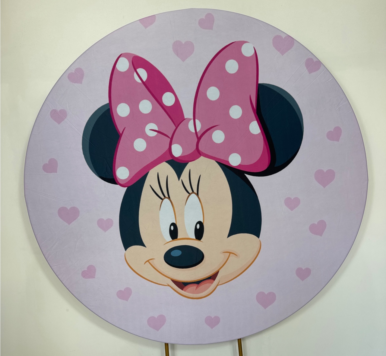 Painel Redondo - Minnie Rosa 1 - Doces Festas Decorações e Pegue e Monte