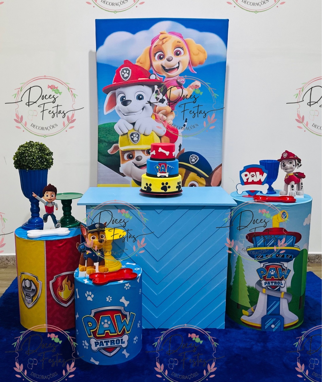 Kit Patrulha Canina VIII - Doces Festas Decorações e Pegue e Monte