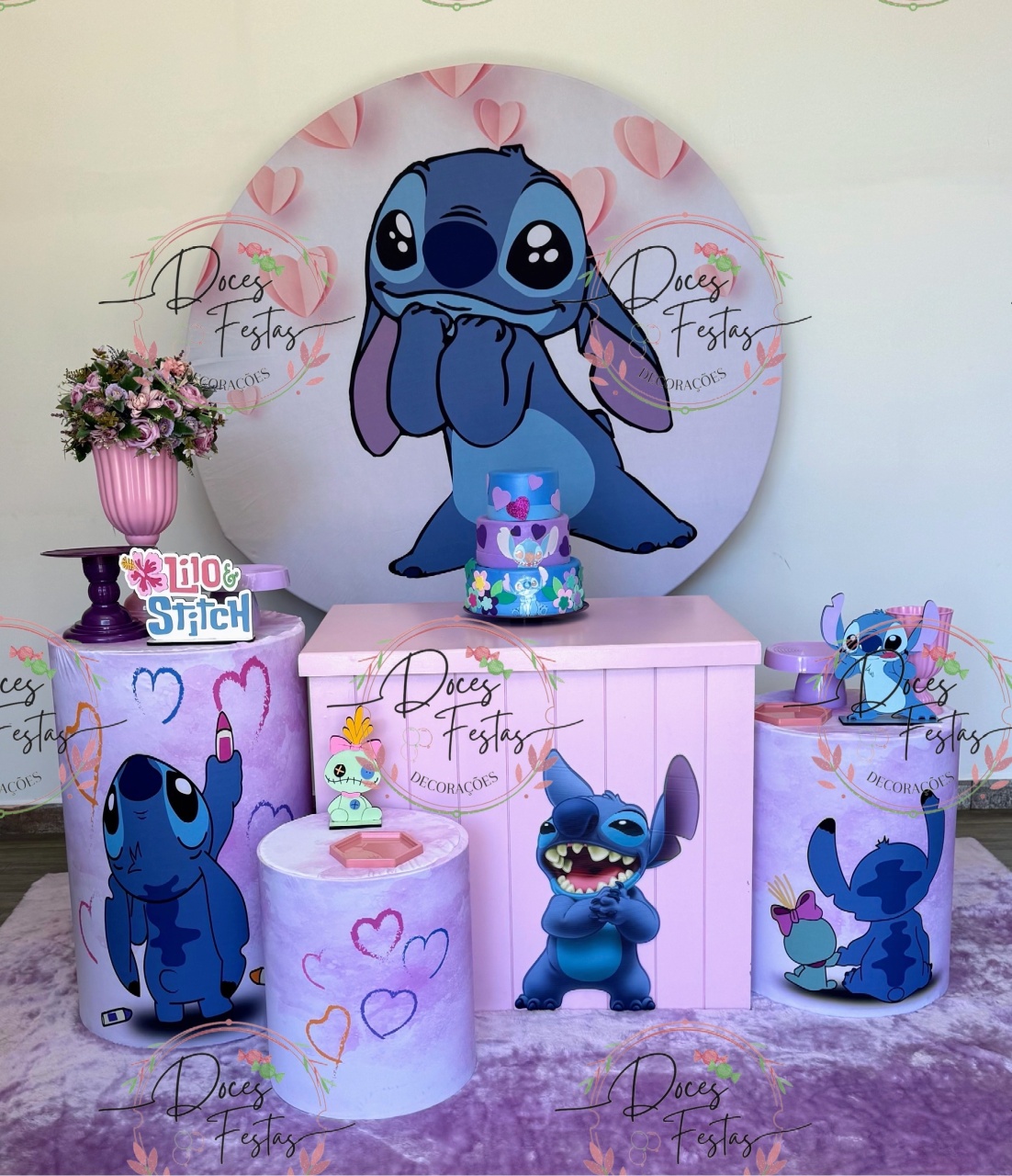 Kit Stitch Coração III - Doces Festas Decorações e Pegue e Monte