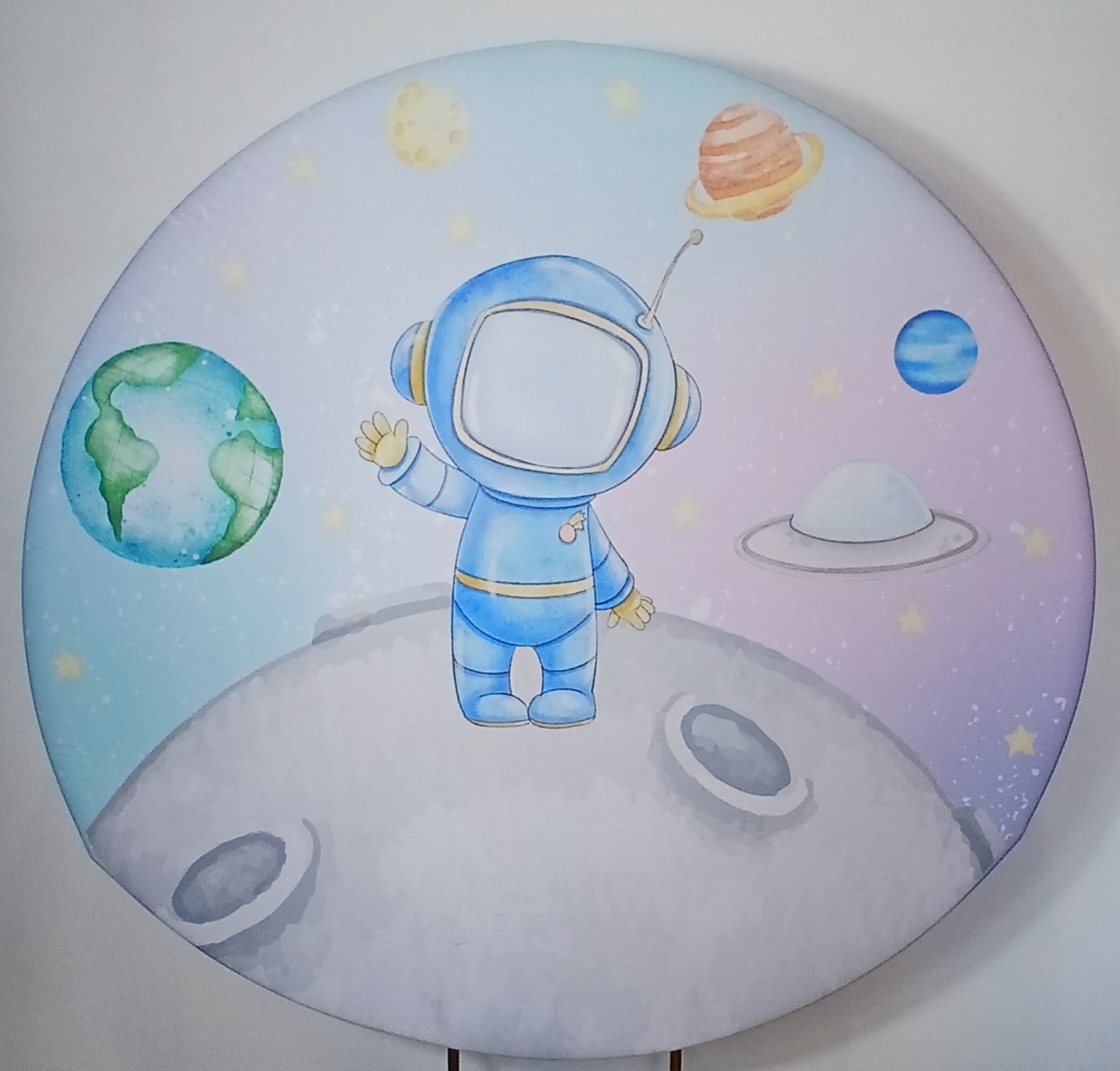 Painel Redondo - Astronauta - Doces Festas Decorações e Pegue e Monte