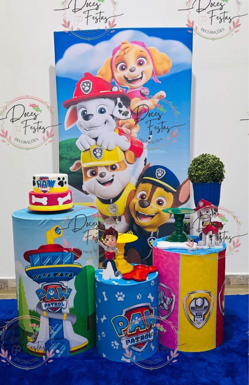 Kit Patrulha Canina VI - Doces Festas Decorações e Pegue e Monte