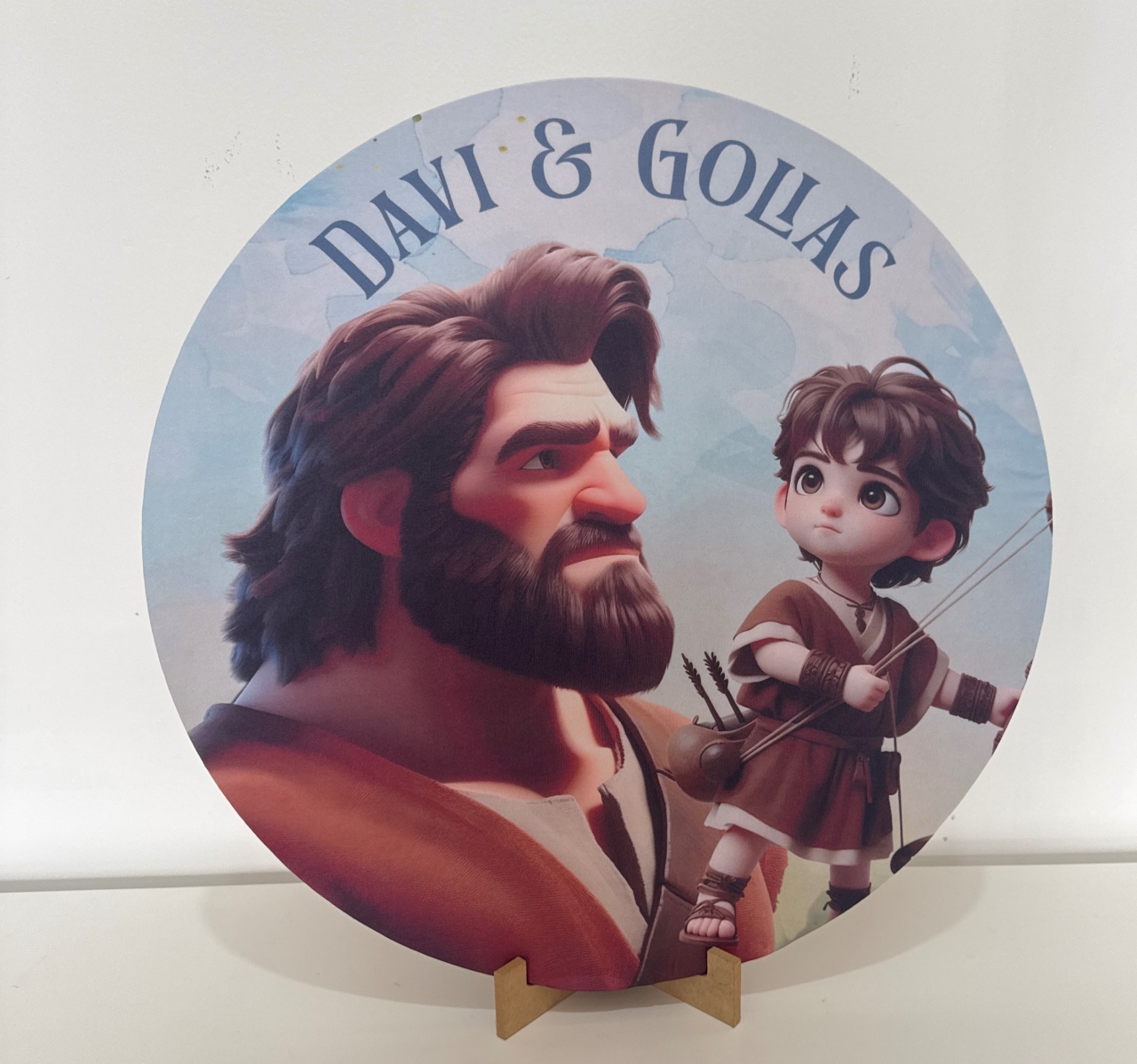 Mini Painel Davi E Golias - Doces Festas Decorações e Pegue e Monte