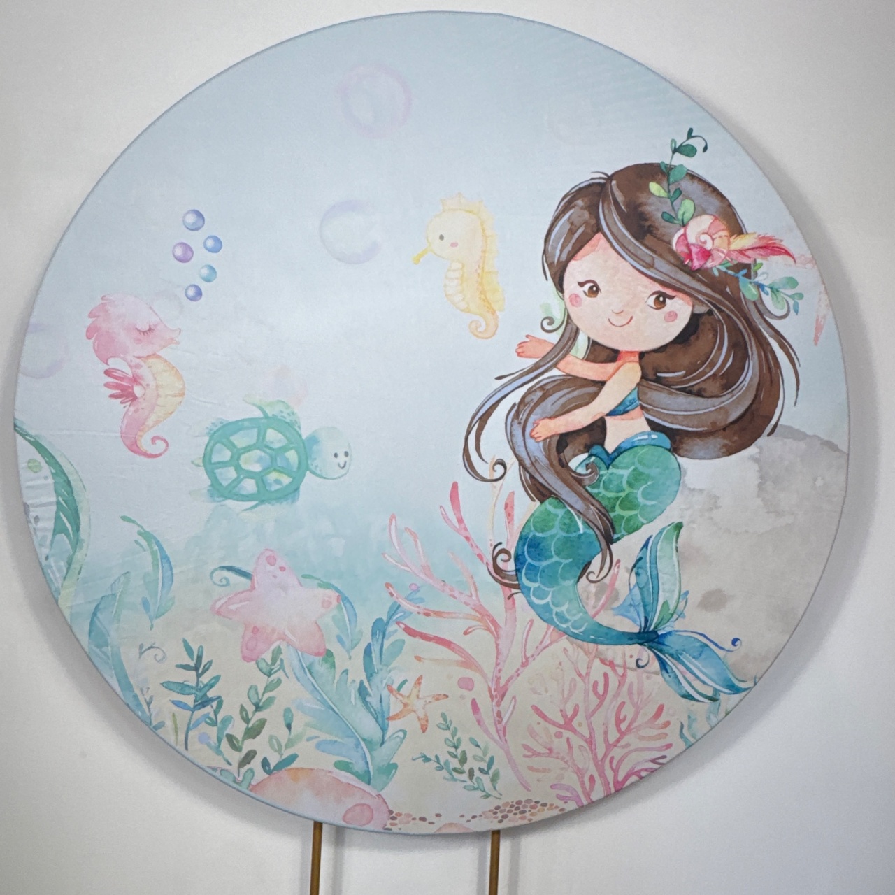 Painel Redondo - Sereia 2 - Doces Festas Decorações e Pegue e Monte