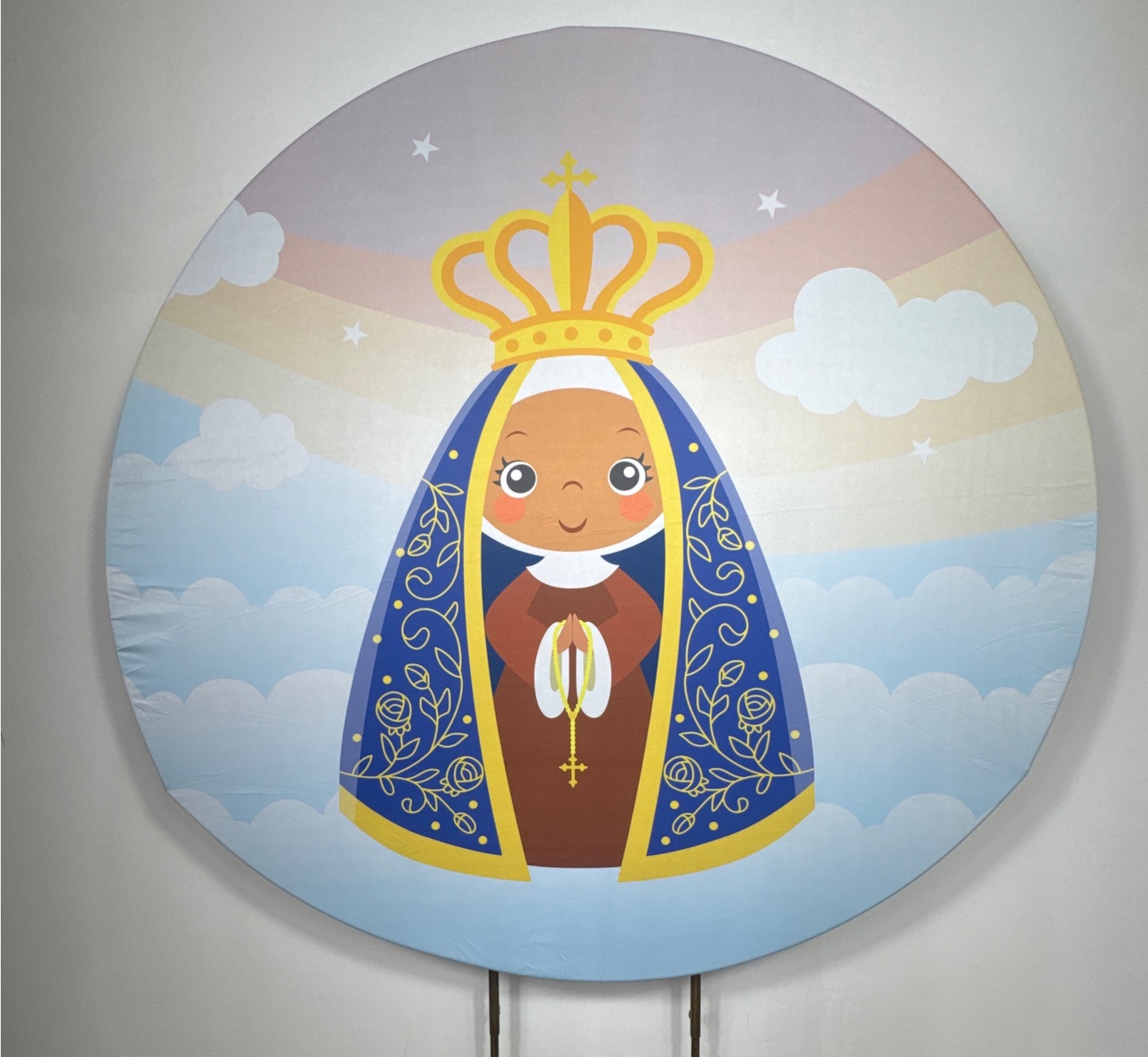 Painel Redondo - Nossa Senhora Aparecida - Doces Festas Decorações e Pegue e Monte