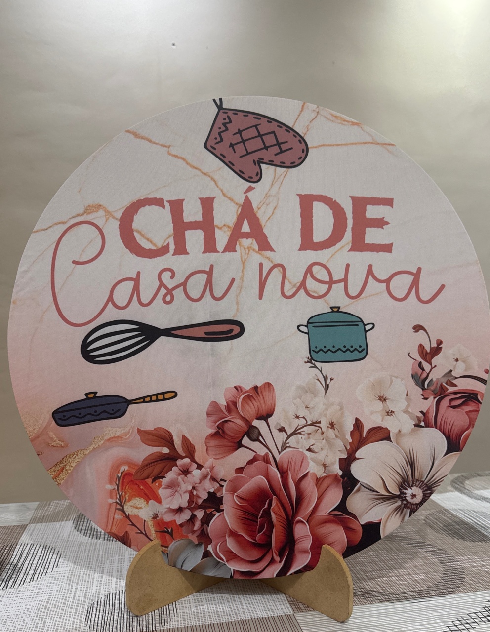 Mini Painel Chá de Casa Nova Floral - Doces Festas Decorações e Pegue e Monte