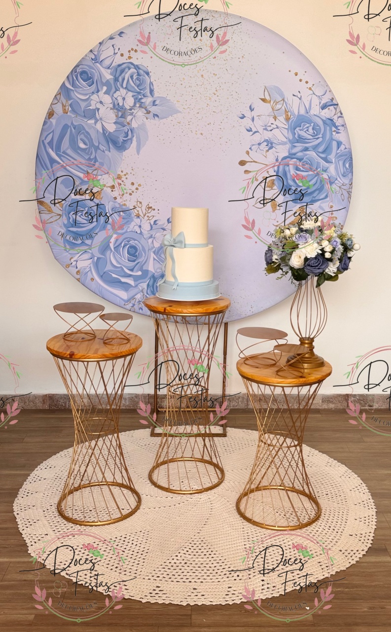 Kit Floral Azul Feminino  - Doces Festas Decorações e Pegue e Monte