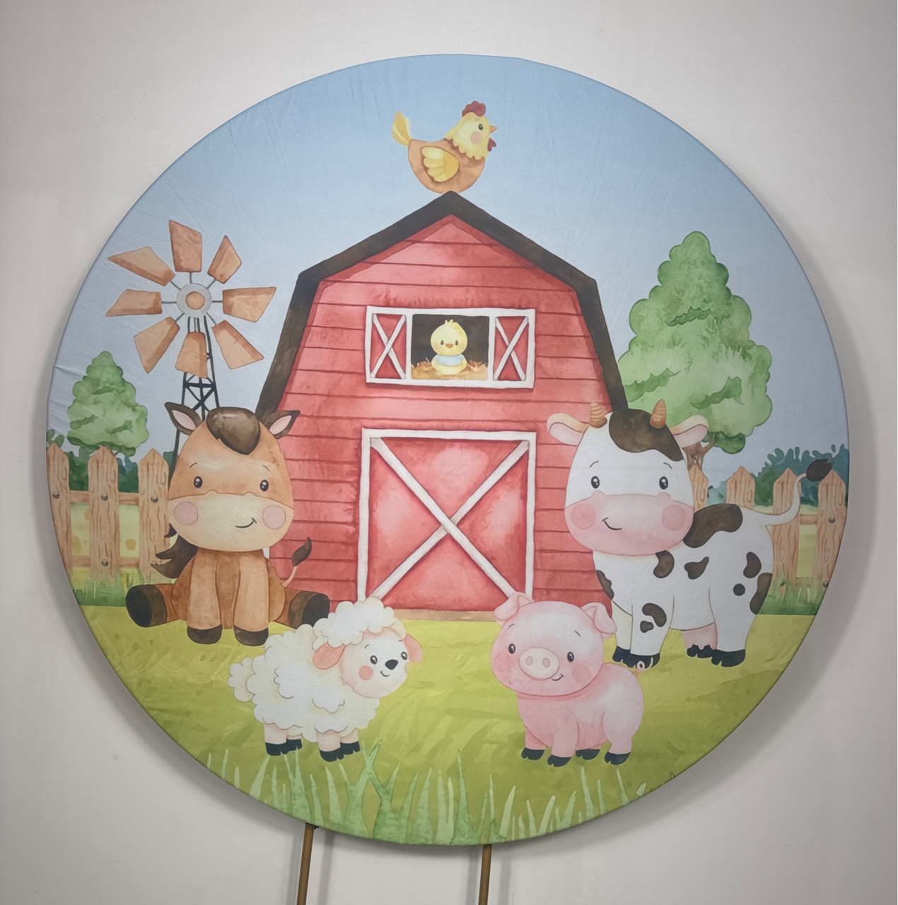 Painel Redondo - Fazendinha 4 - Doces Festas Decorações e Pegue e Monte