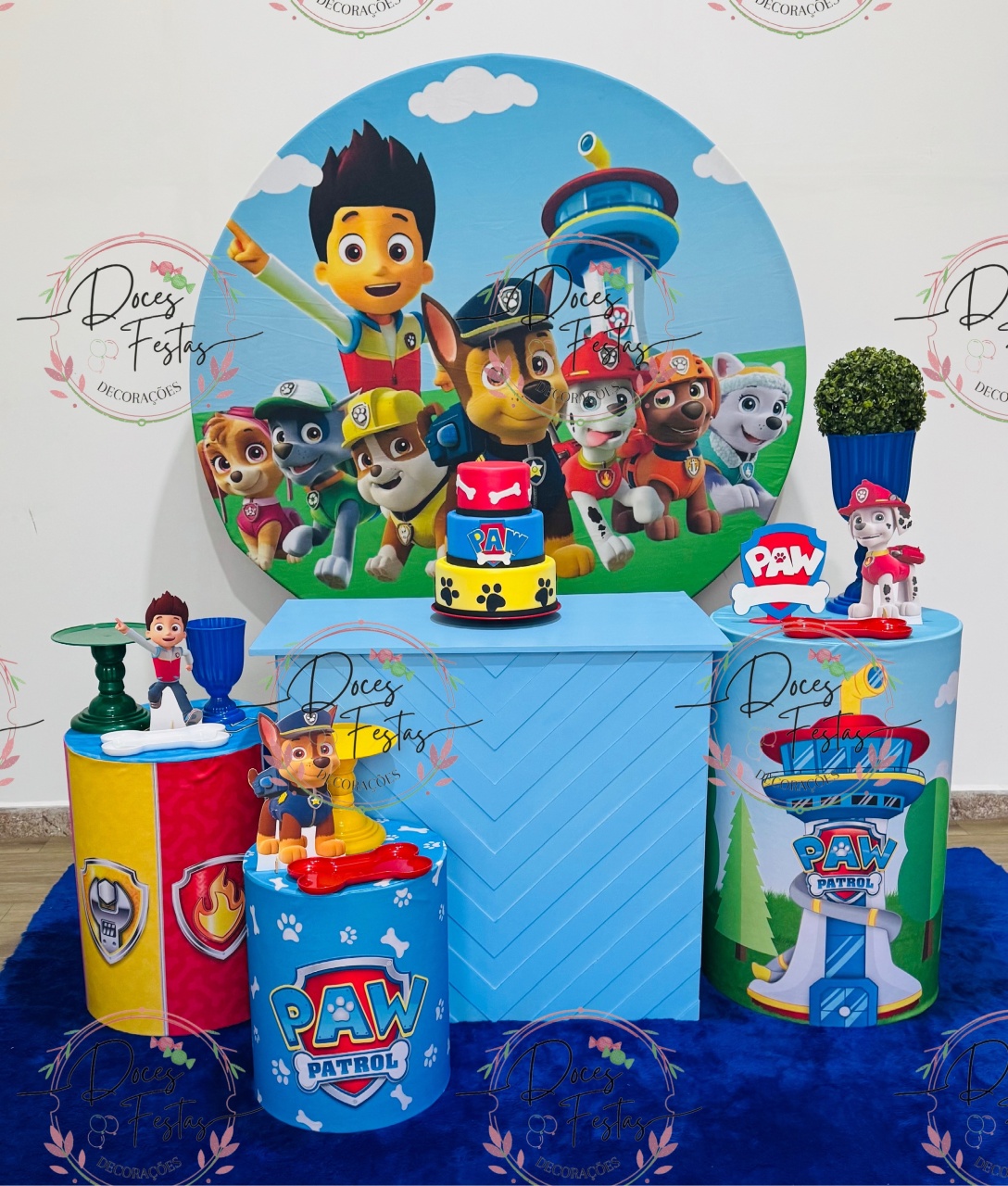 Kit Patrulha Canina V - Doces Festas Decorações e Pegue e Monte