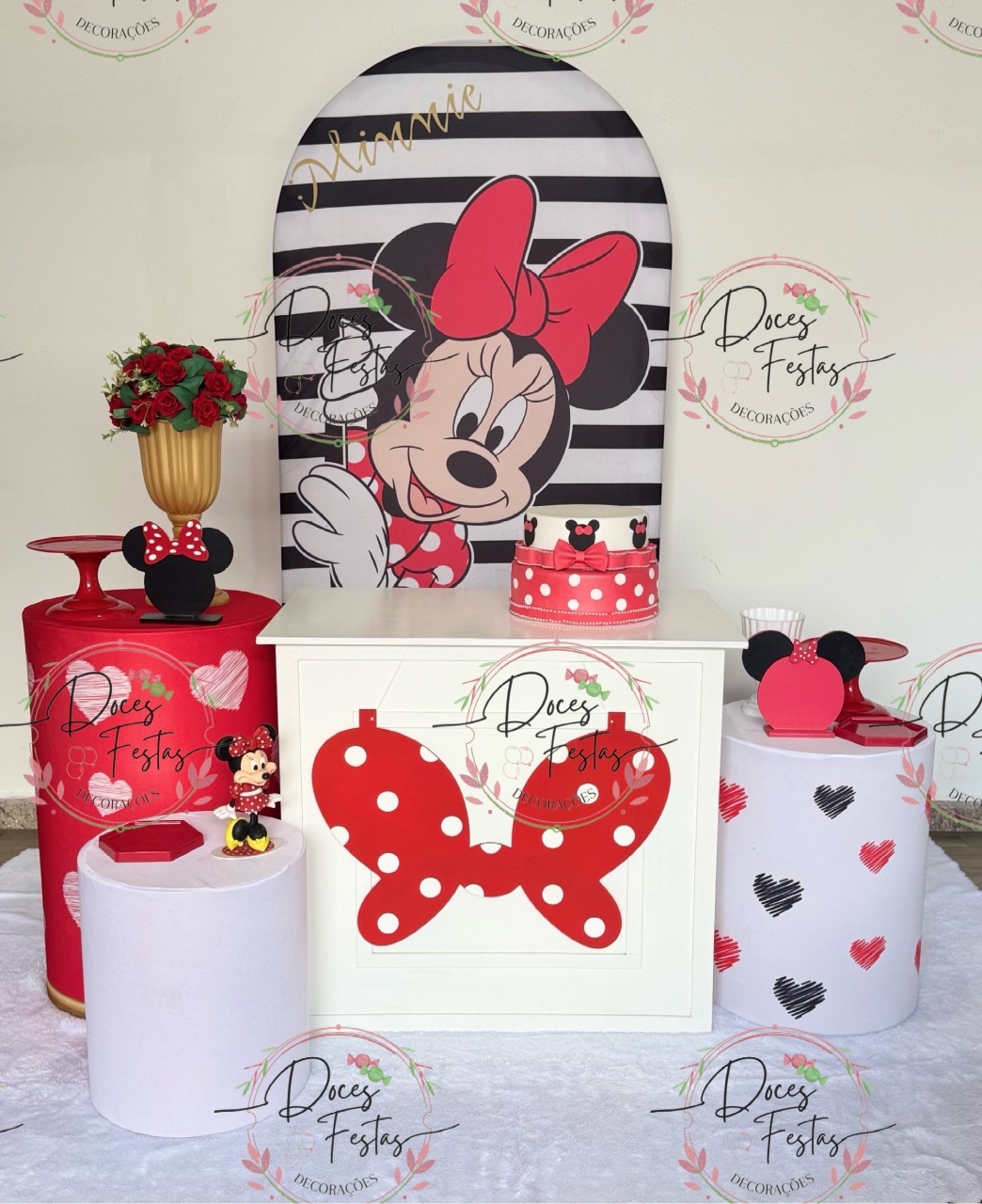 Kit Minnie Vermelha Xi - Doces Festas Decorações e Pegue e Monte