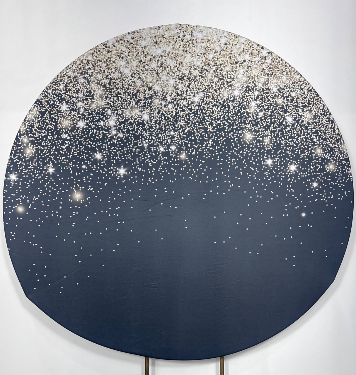 Painel Redondo - Glitter Preto E Dourado 1 - Doces Festas Decorações e Pegue e Monte