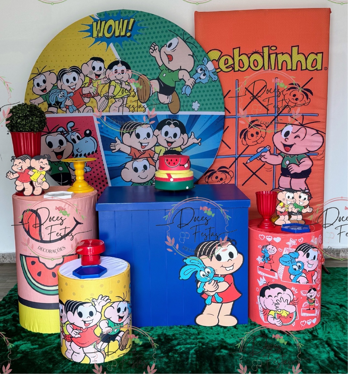 Kit Turma da Mônica VI - Doces Festas Decorações e Pegue e Monte