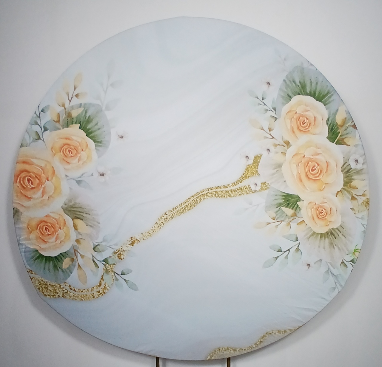 Painel Redondo - Floral Laranja - Doces Festas Decorações e Pegue e Monte