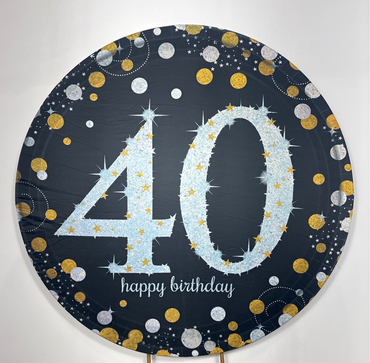 Painel Redondo- 40 Anos - Doces Festas Decorações e Pegue e Monte
