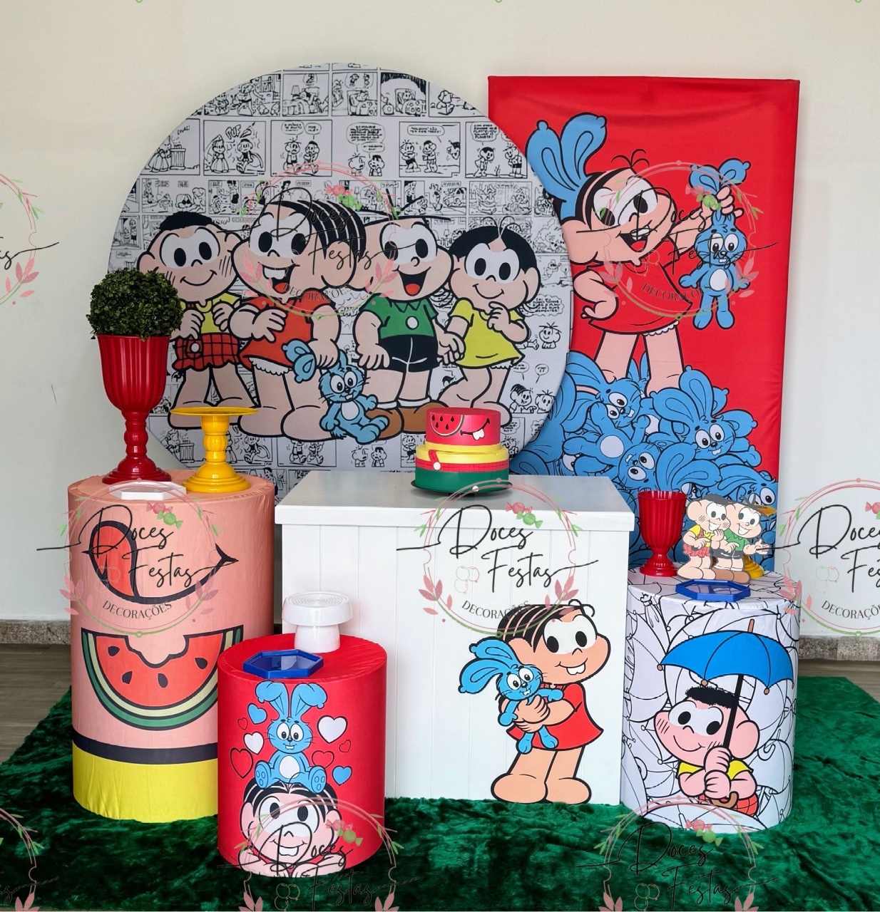 Kit Turma da Mônica III - Doces Festas Decorações e Pegue e Monte