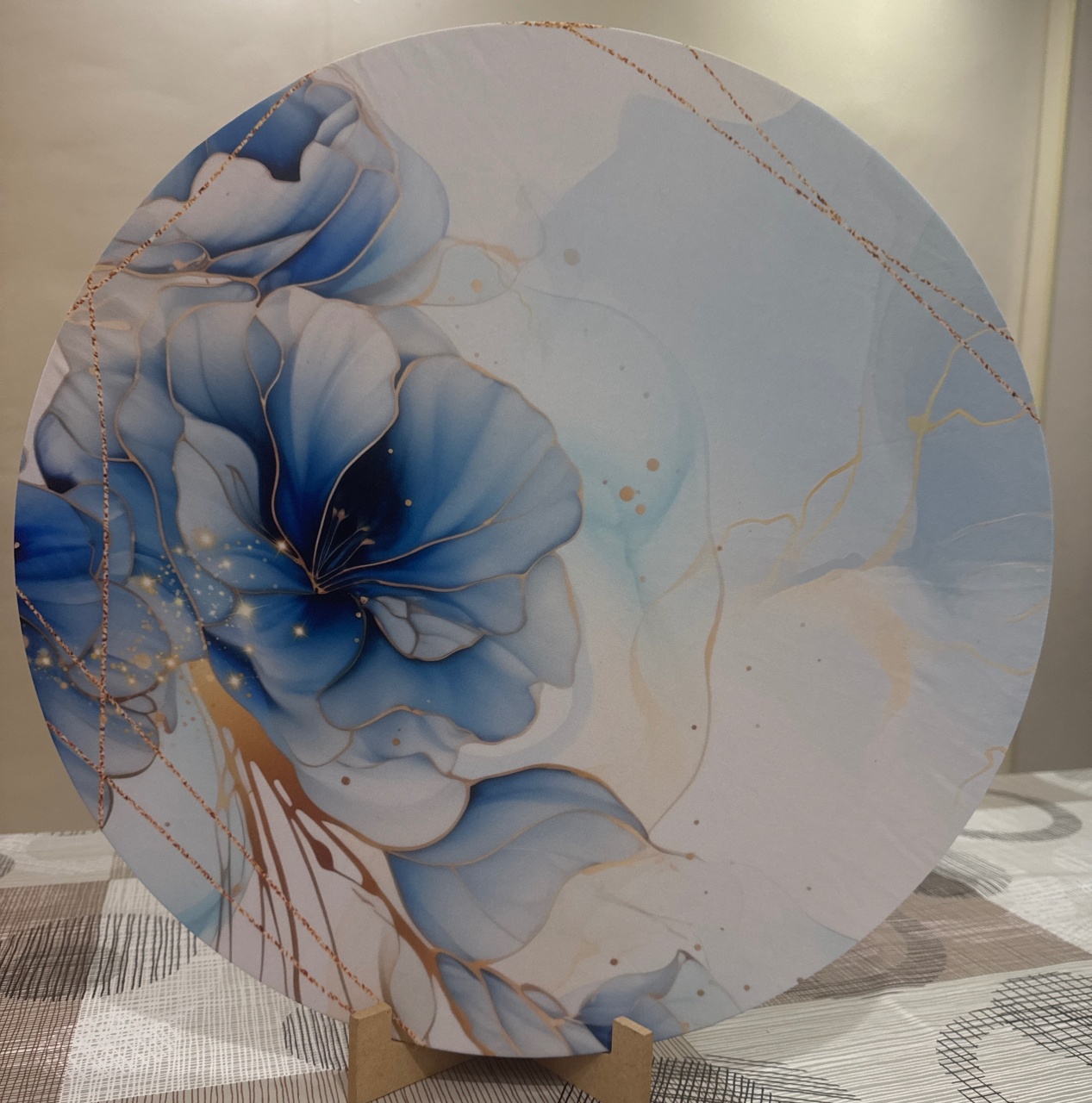 Mini Painel Floral Azul Ii - Doces Festas Decorações e Pegue e Monte