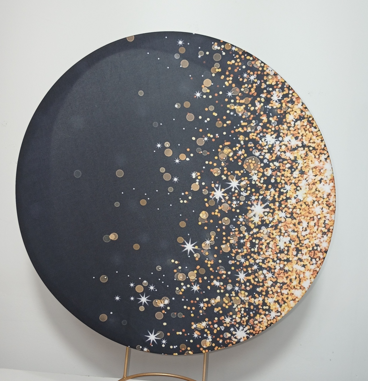 Mini Painel Glitter Dourado Com Preto - Doces Festas Decorações e Pegue e Monte