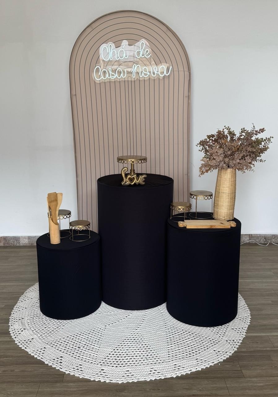 Kit Chá de Casa Nova - Preto E Bege - Doces Festas Decorações e Pegue e Monte