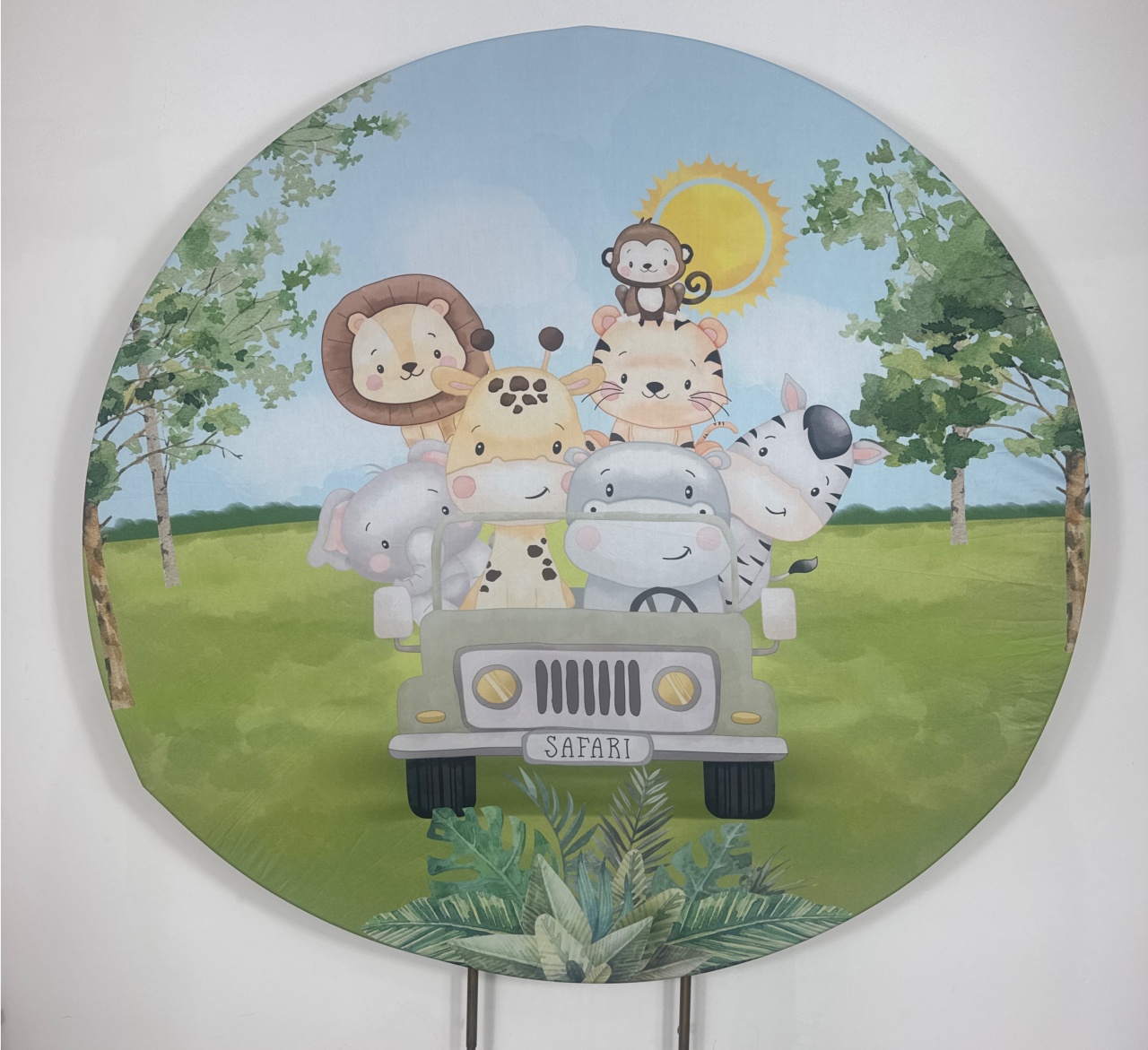 Painel Redondo - Safari 1 Menino - Doces Festas Decorações e Pegue e Monte