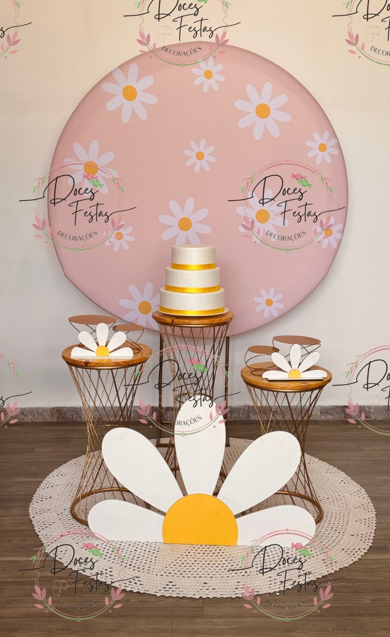 Kit Floral Margarida Feminino   - Doces Festas Decorações e Pegue e Monte