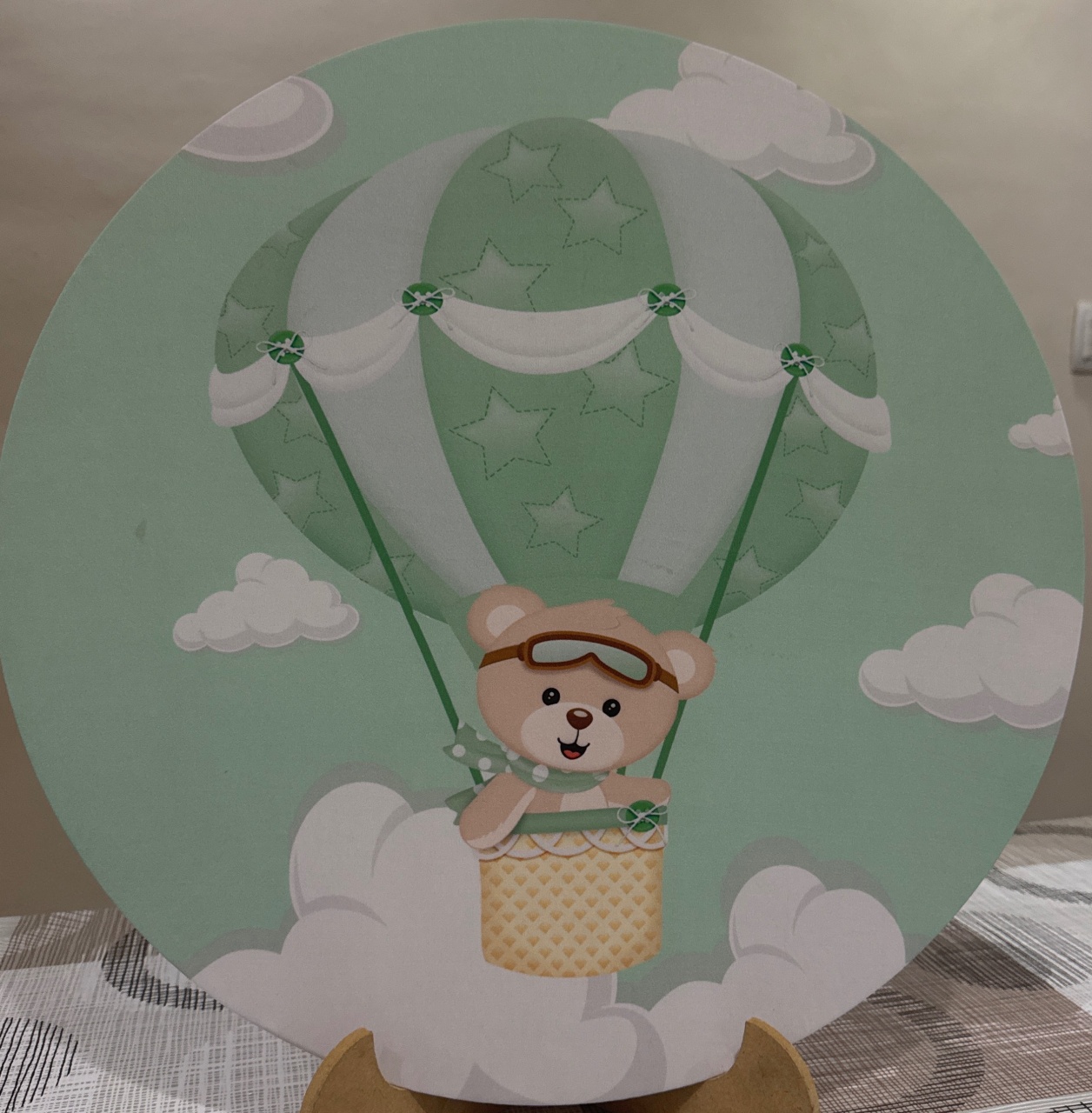 Mini Painel Urso Baloeiro Verde - Doces Festas Decorações e Pegue e Monte