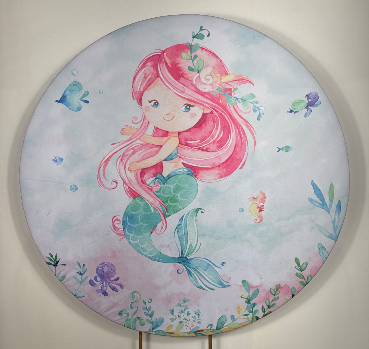 Painel Redondo - Sereia 4 - Doces Festas Decorações e Pegue e Monte