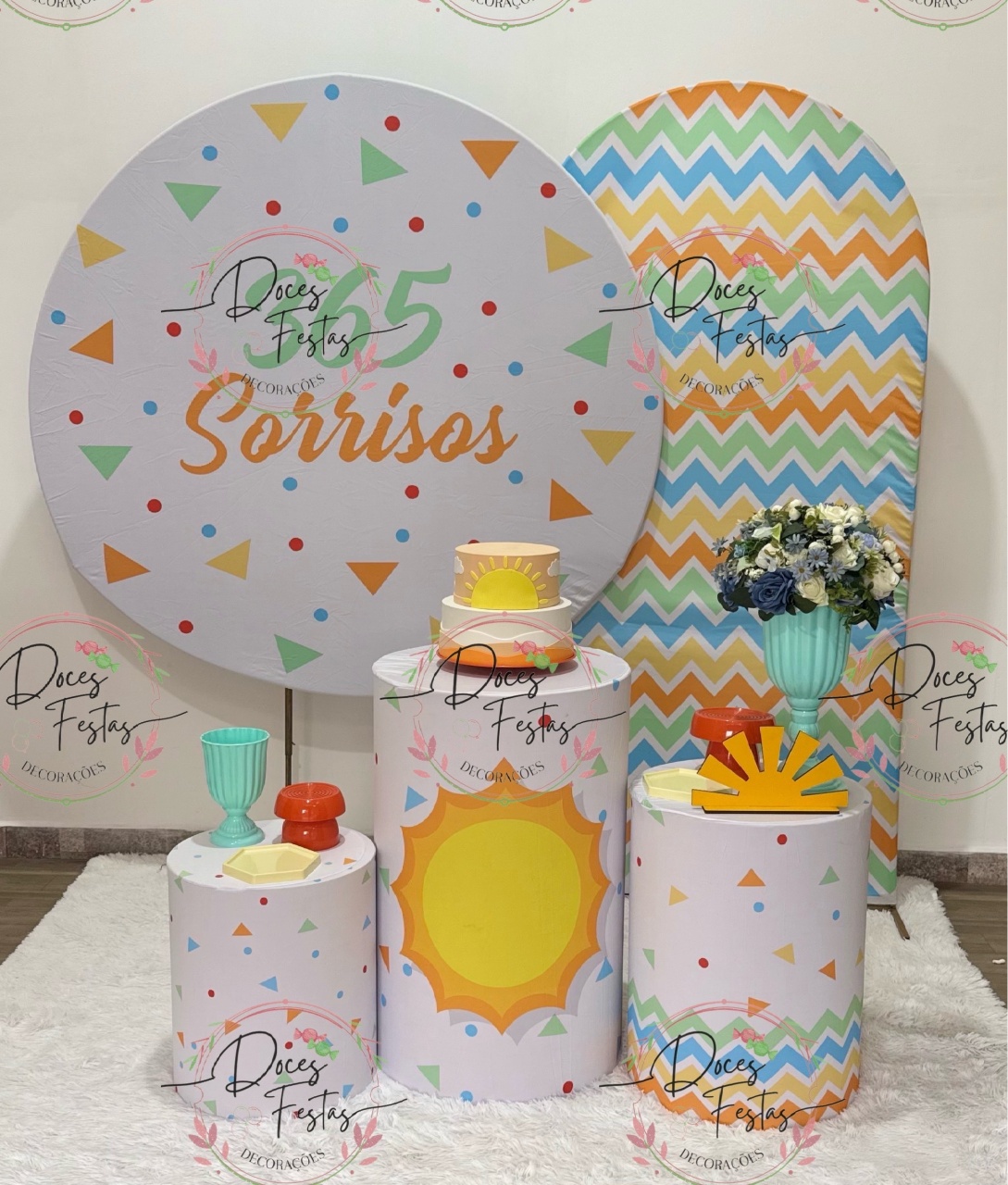 Kit 365 Sorrisos  - Doces Festas Decorações e Pegue e Monte