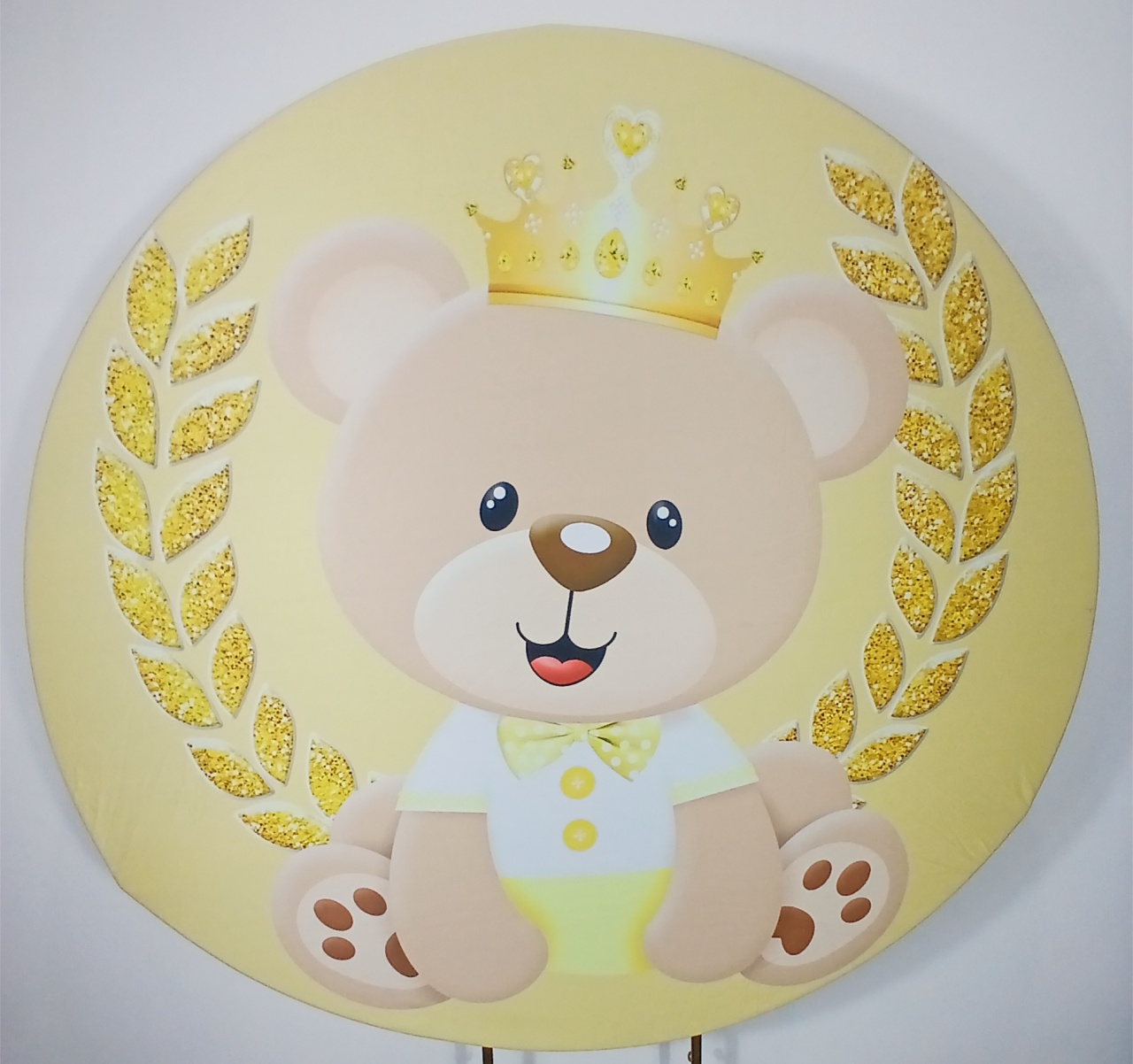 Painel Redondo - Urso Realeza 2 - Doces Festas Decorações e Pegue e Monte