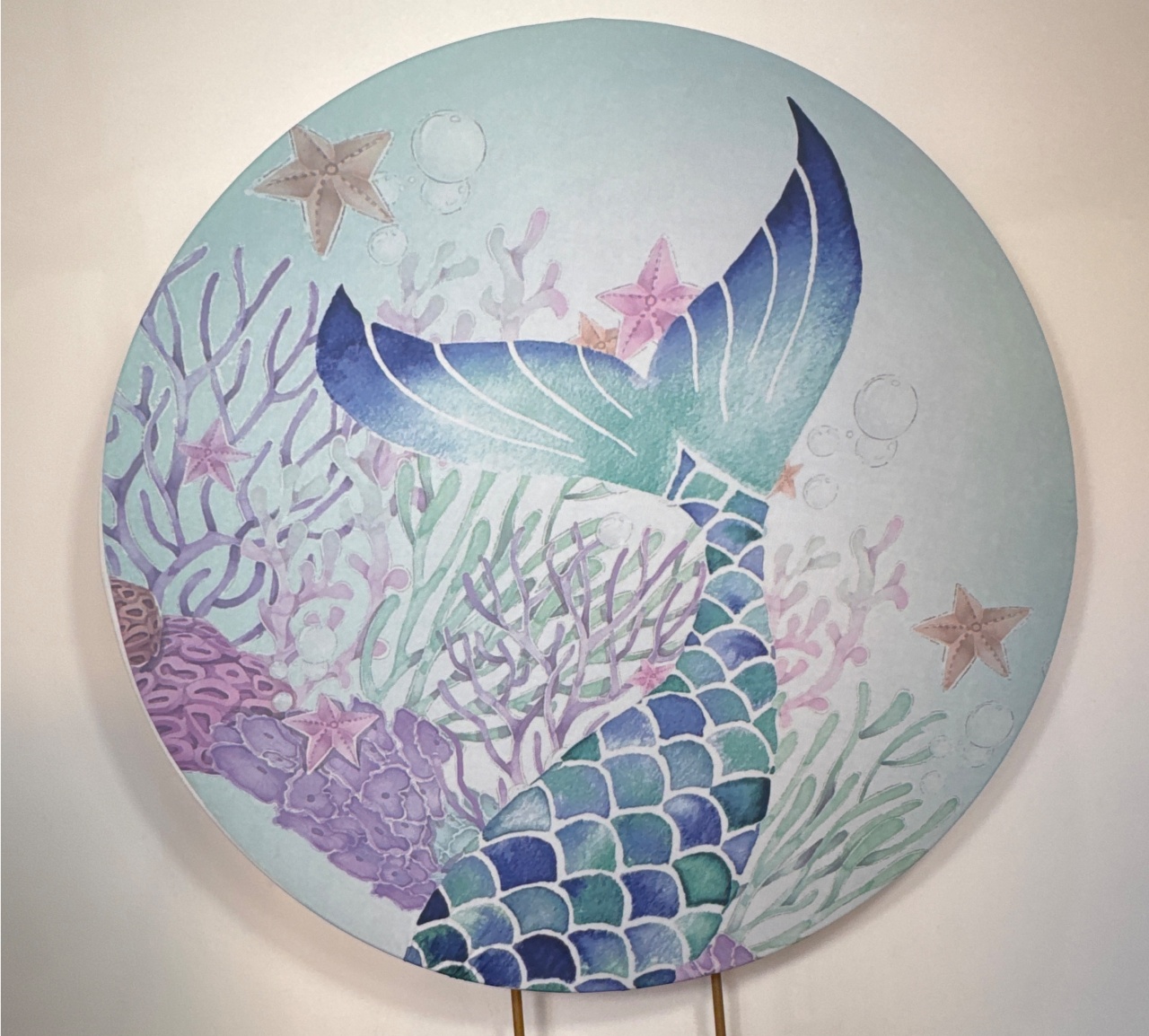 Painel Redondo - Sereia 1 - Doces Festas Decorações e Pegue e Monte