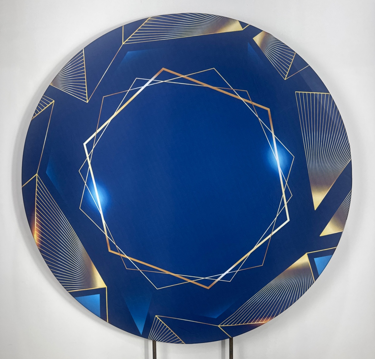 Painel Redondo - Azul E Dourado 2 - Doces Festas Decorações e Pegue e Monte