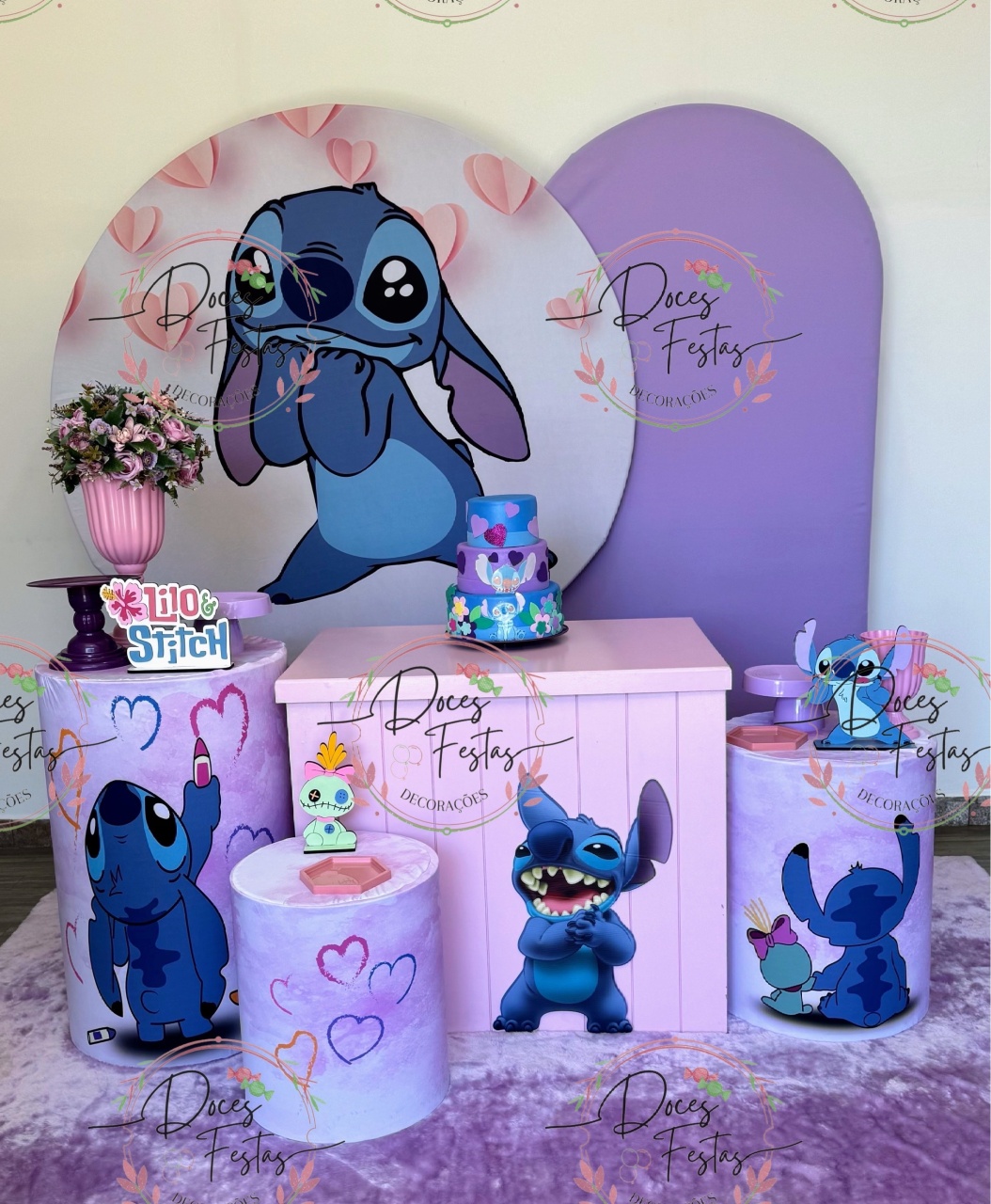 Kit Stitch Coração V - Doces Festas Decorações e Pegue e Monte