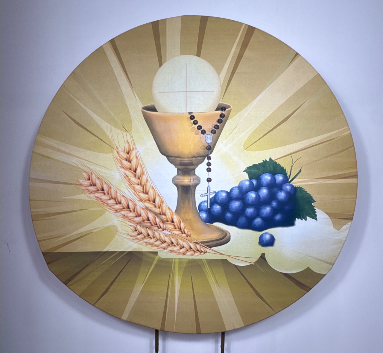Painel Redondo - Primeira Comunhão - Eucaristia - Doces Festas Decorações e Pegue e Monte