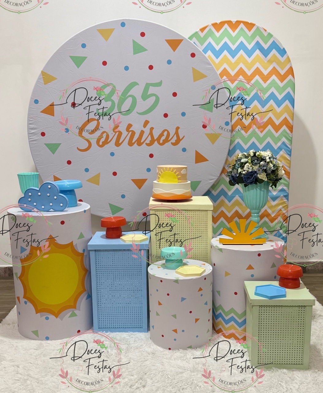 Kit 365 Sorrisos    - Doces Festas Decorações e Pegue e Monte