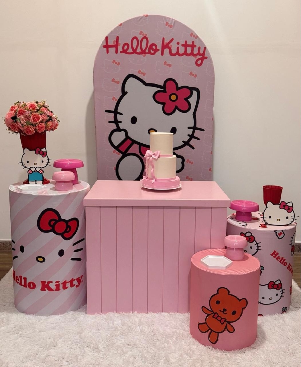 Kit Hello Kitty - Doces Festas Decorações e Pegue e Monte