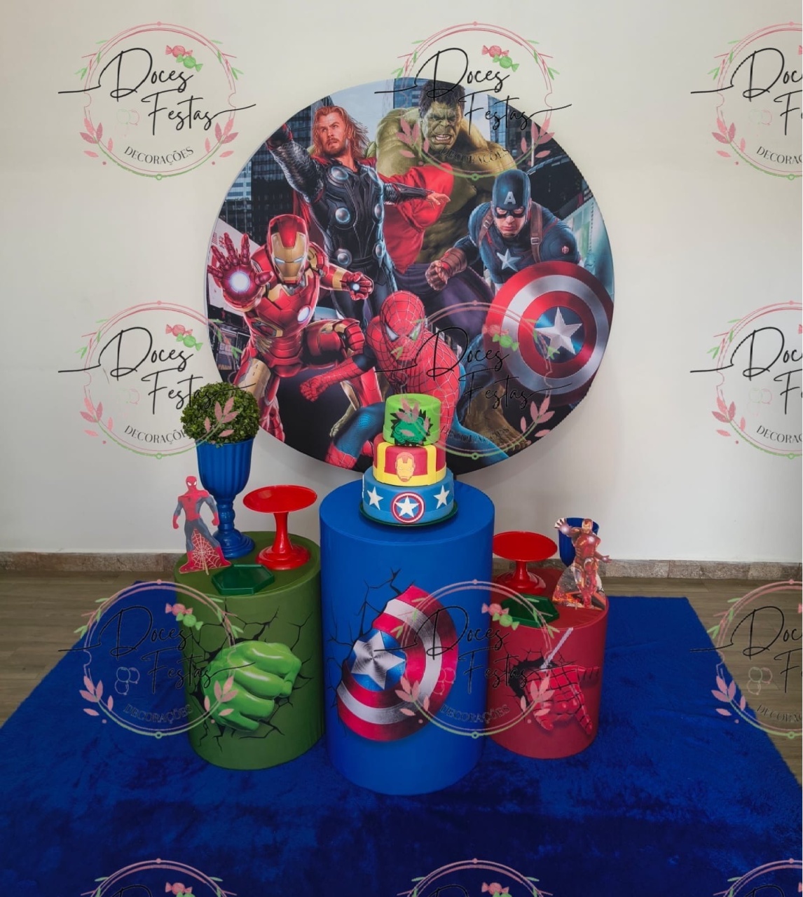 Kit Vingadores IV - Doces Festas Decorações e Pegue e Monte