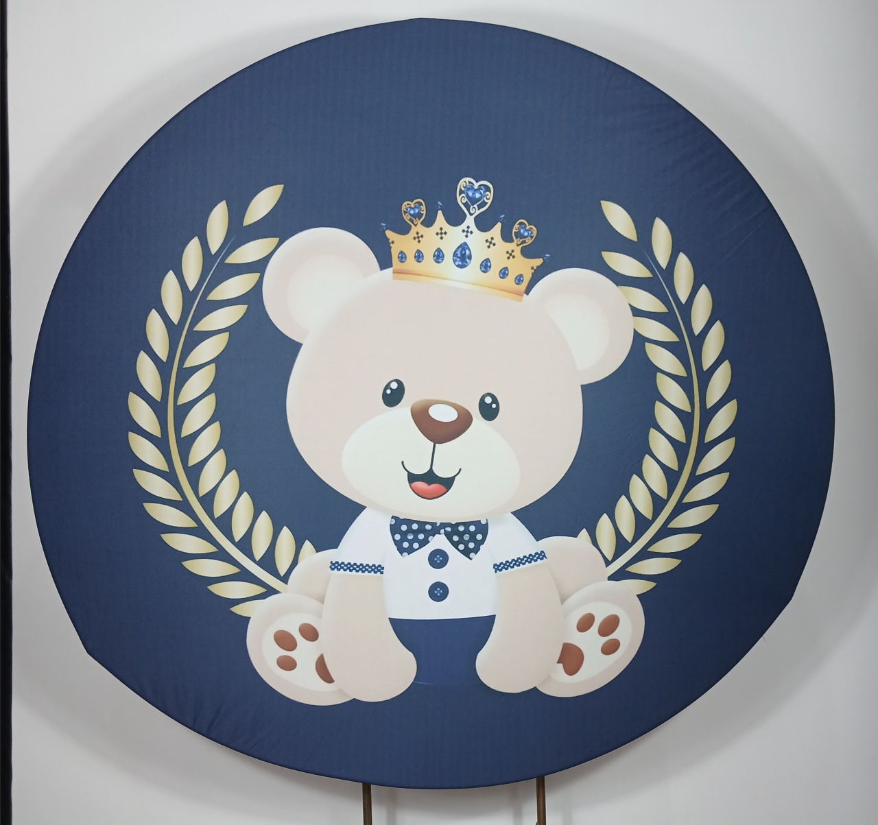 Painel Redondo - Urso Realeza 1 - Doces Festas Decorações e Pegue e Monte