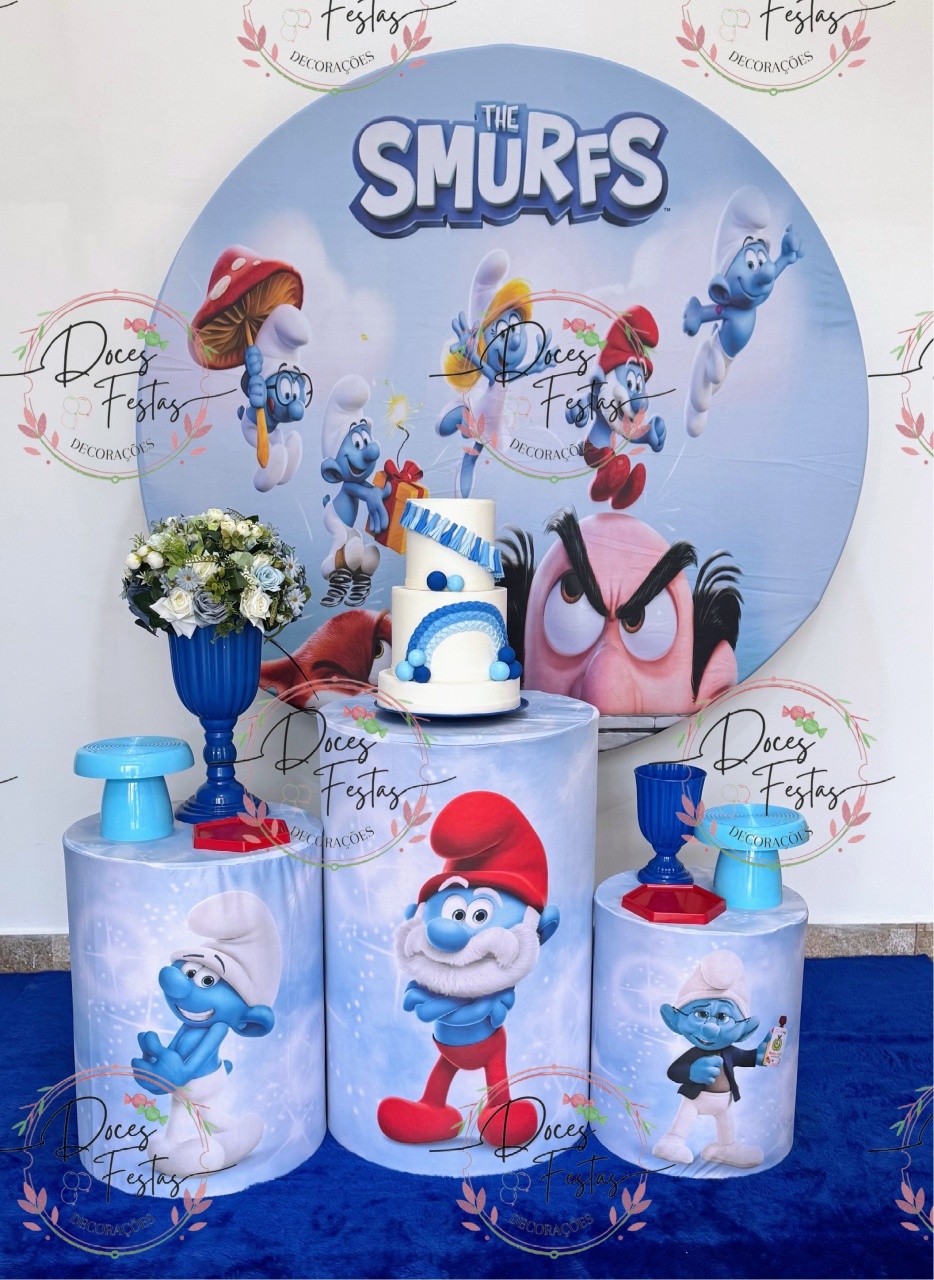 Kit Smurfs Ii - Doces Festas Decorações e Pegue e Monte