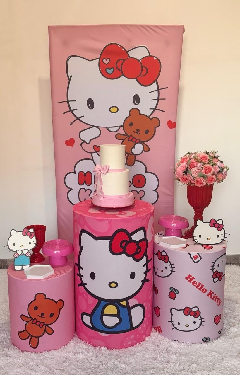 Kit Hello Kitty  - Doces Festas Decorações e Pegue e Monte
