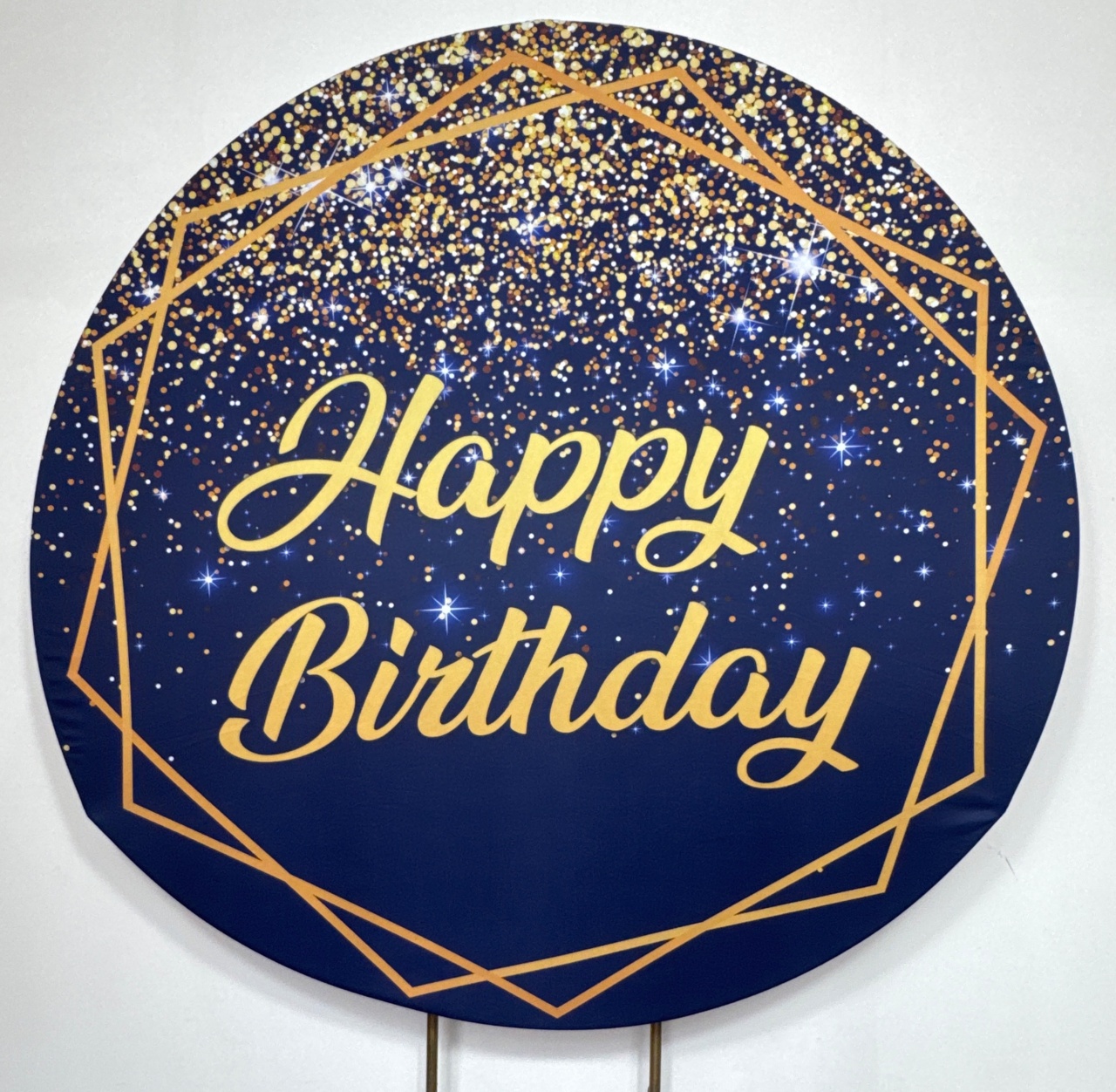 Painel Redondo - Happy Birthday Azul - Doces Festas Decorações e Pegue e Monte