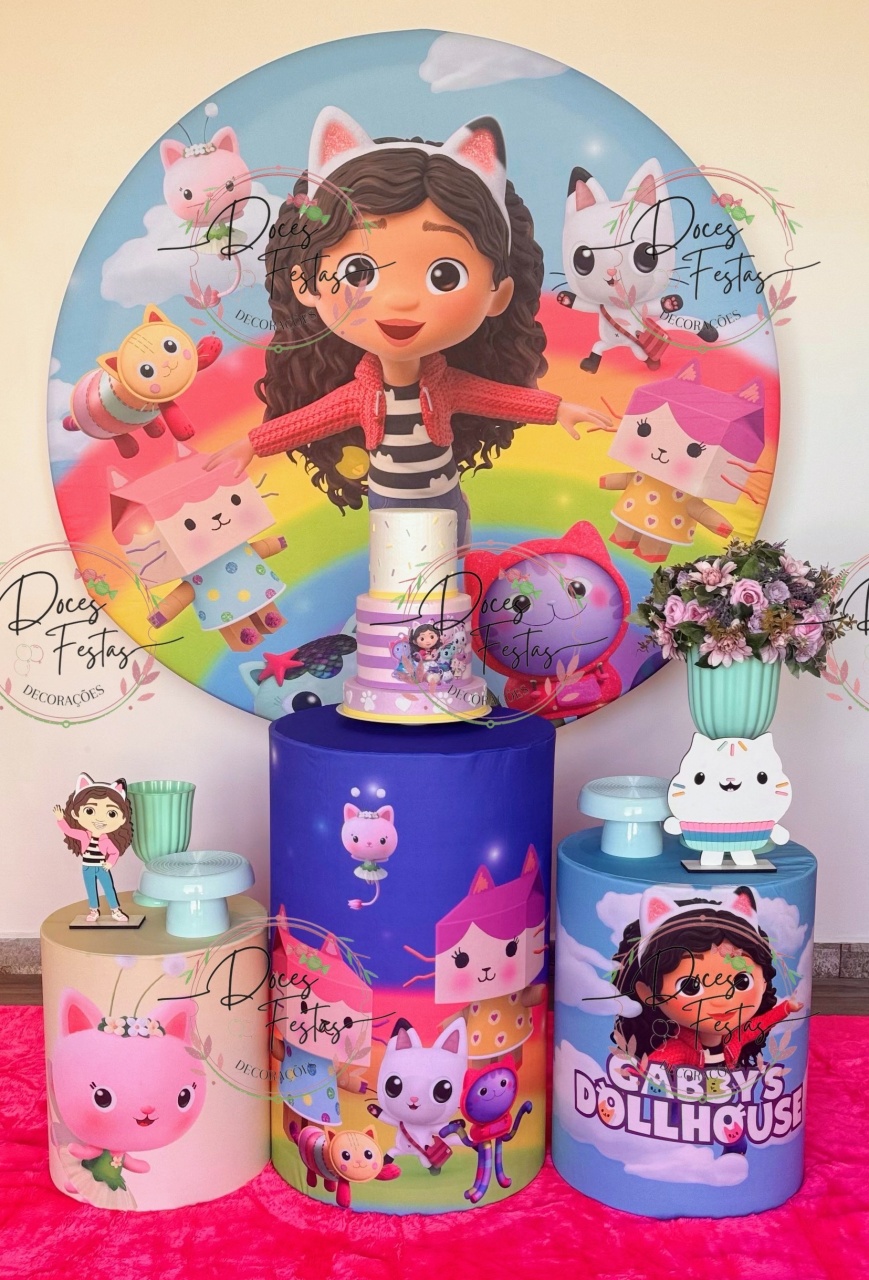Kit Casa Mágica de Gabby - Doces Festas Decorações e Pegue e Monte