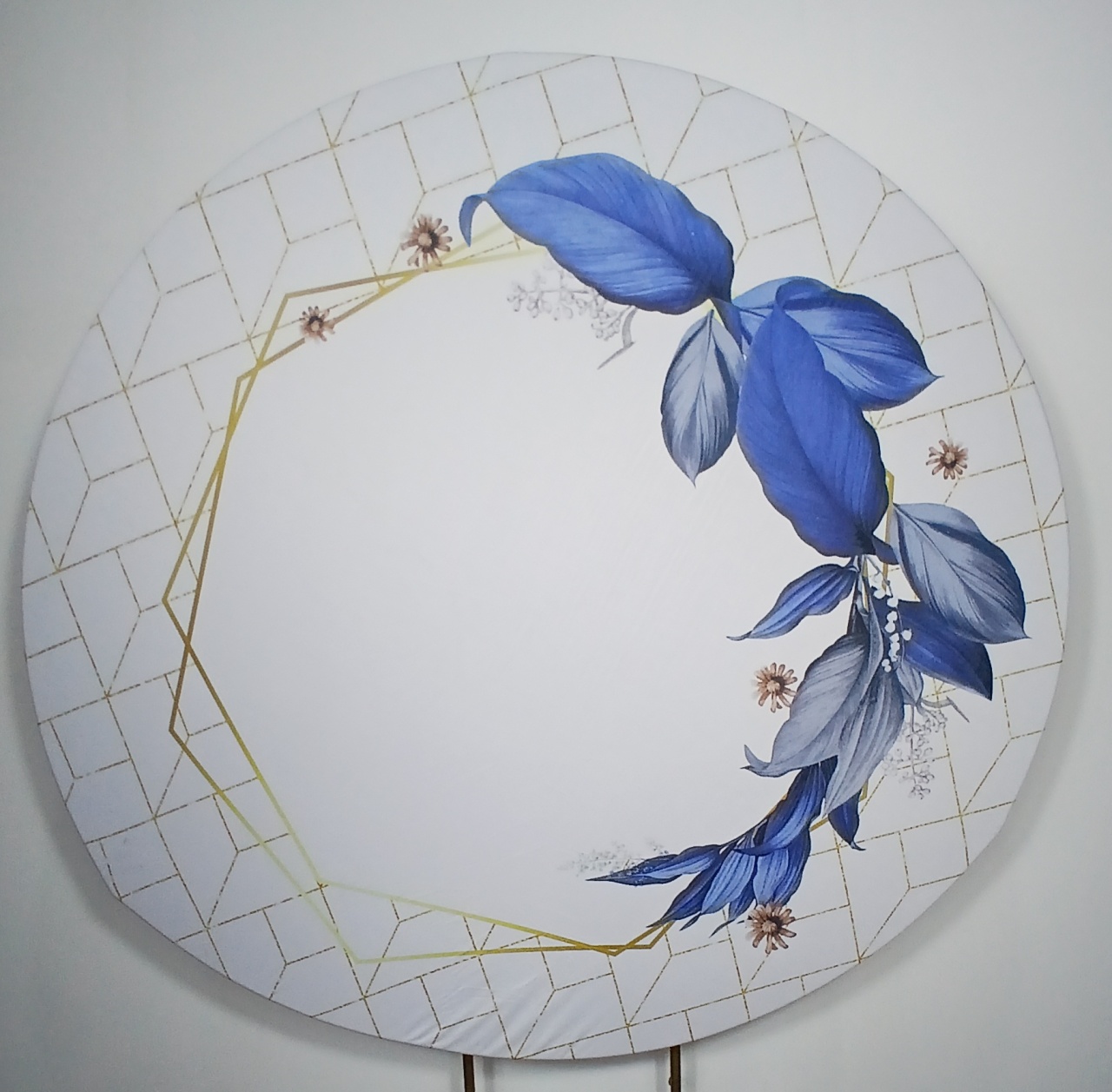 Painel Redondo - Floral Azul 1 - Doces Festas Decorações e Pegue e Monte