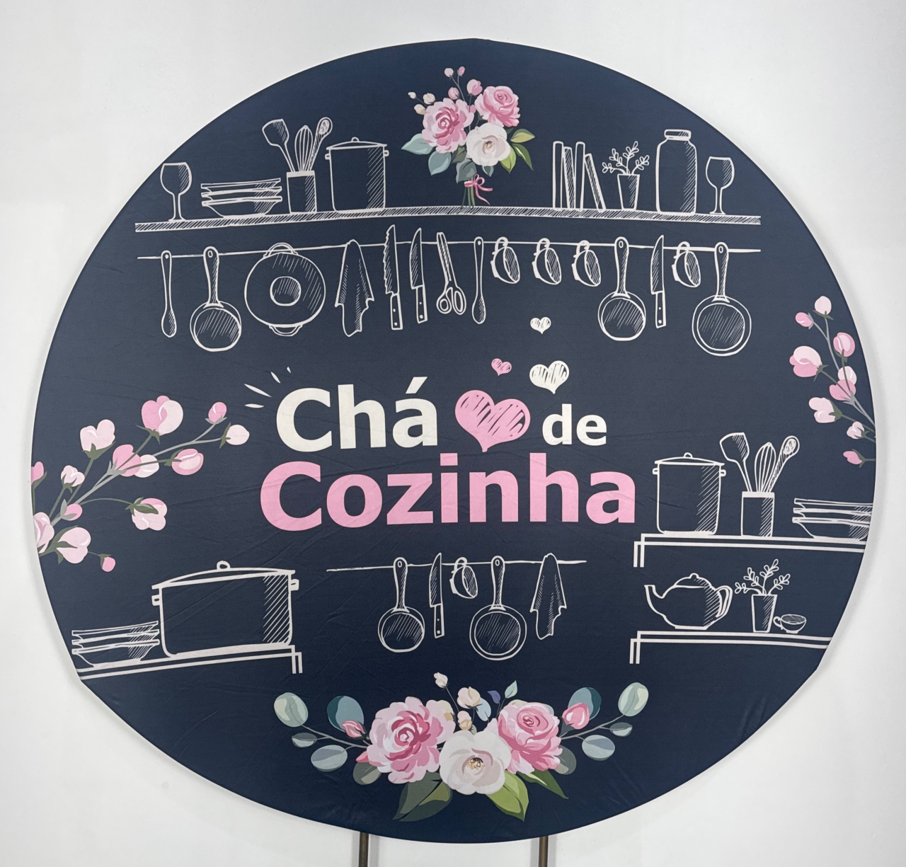 Painel Redondo - Chá de Cozinha 1 - Doces Festas Decorações e Pegue e Monte