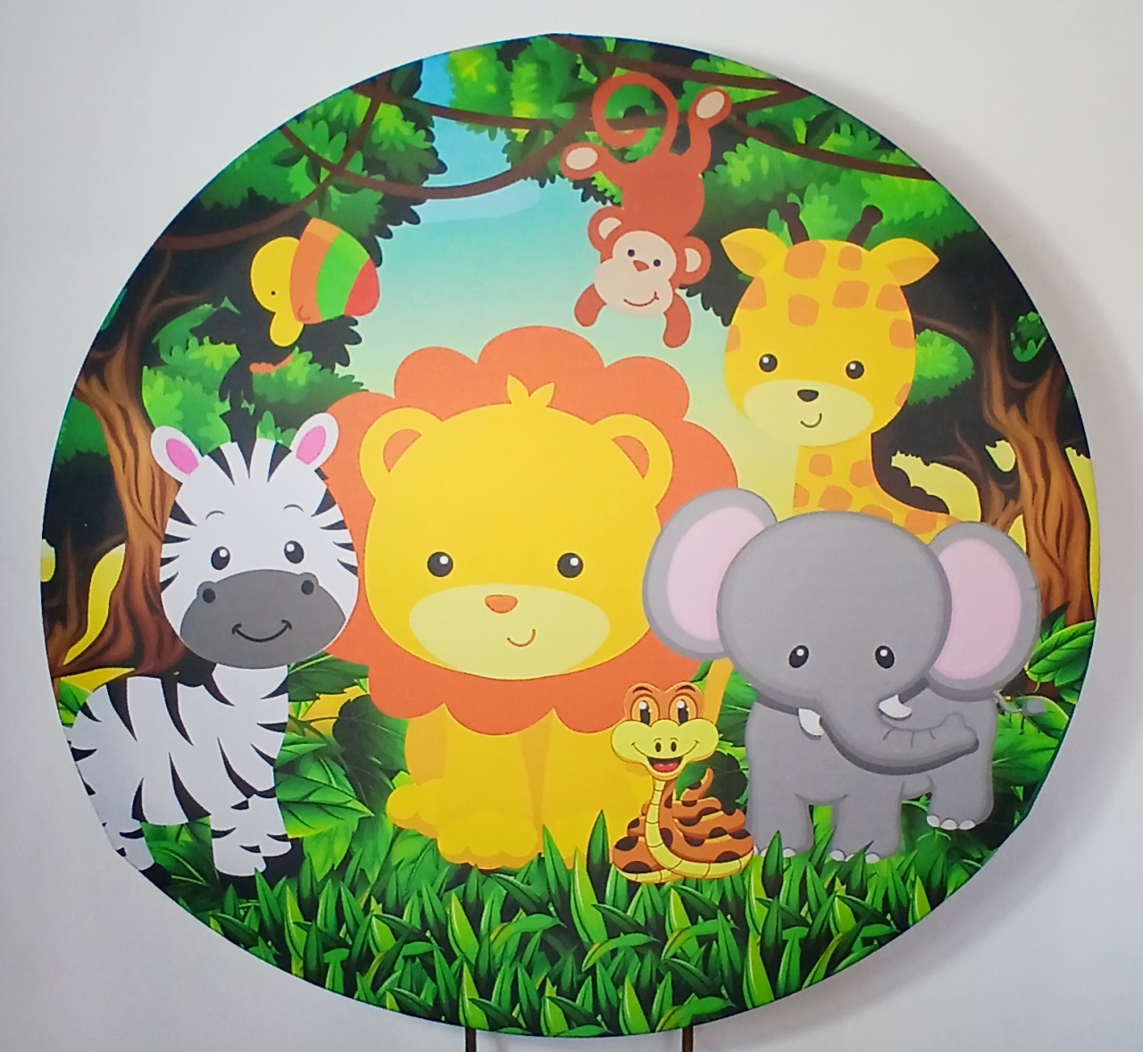 Painel Redondo - Safari 3 Menino - Doces Festas Decorações e Pegue e Monte
