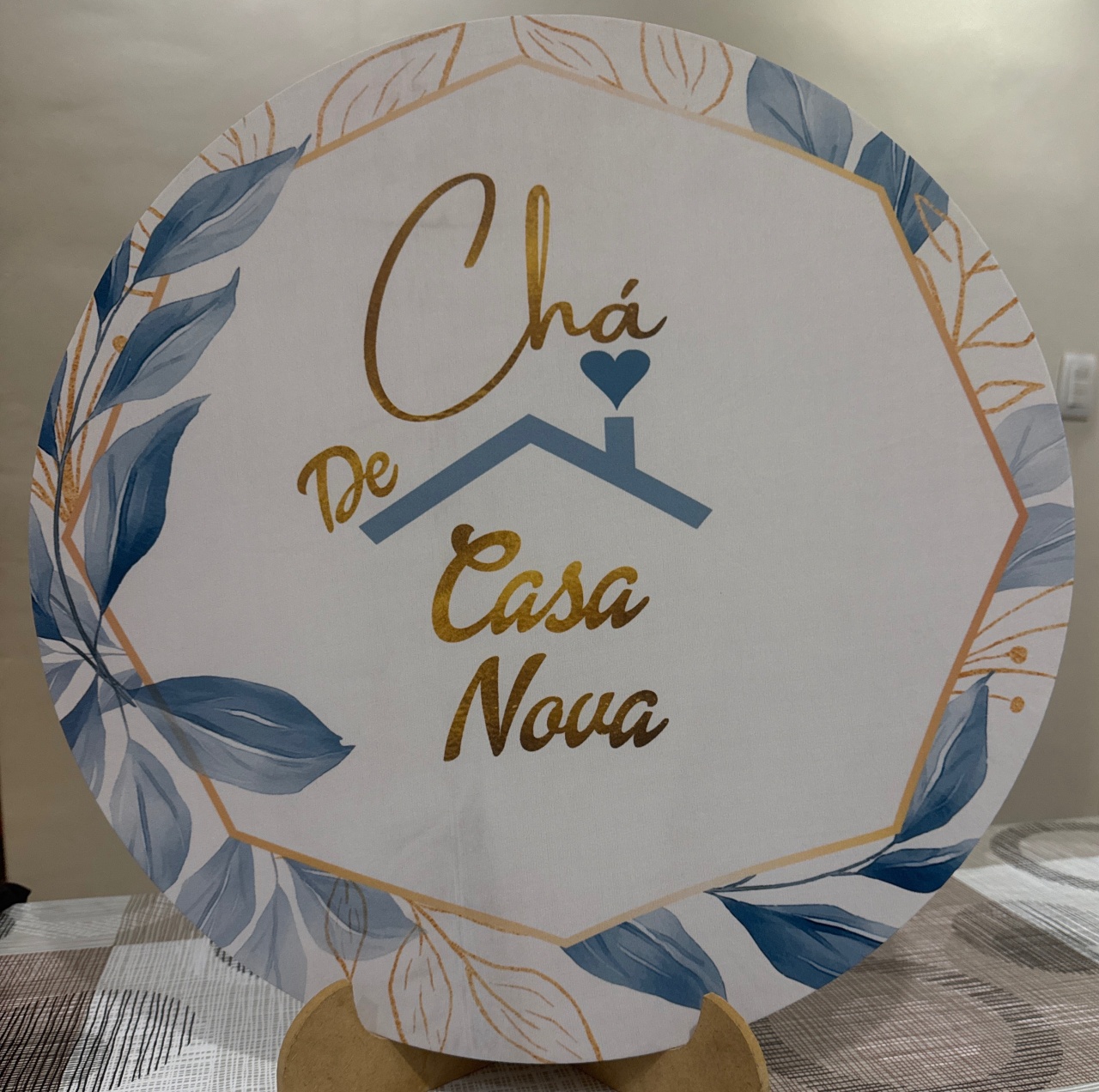 Mini Painel Chá de Casa Nova Azul - Doces Festas Decorações e Pegue e Monte