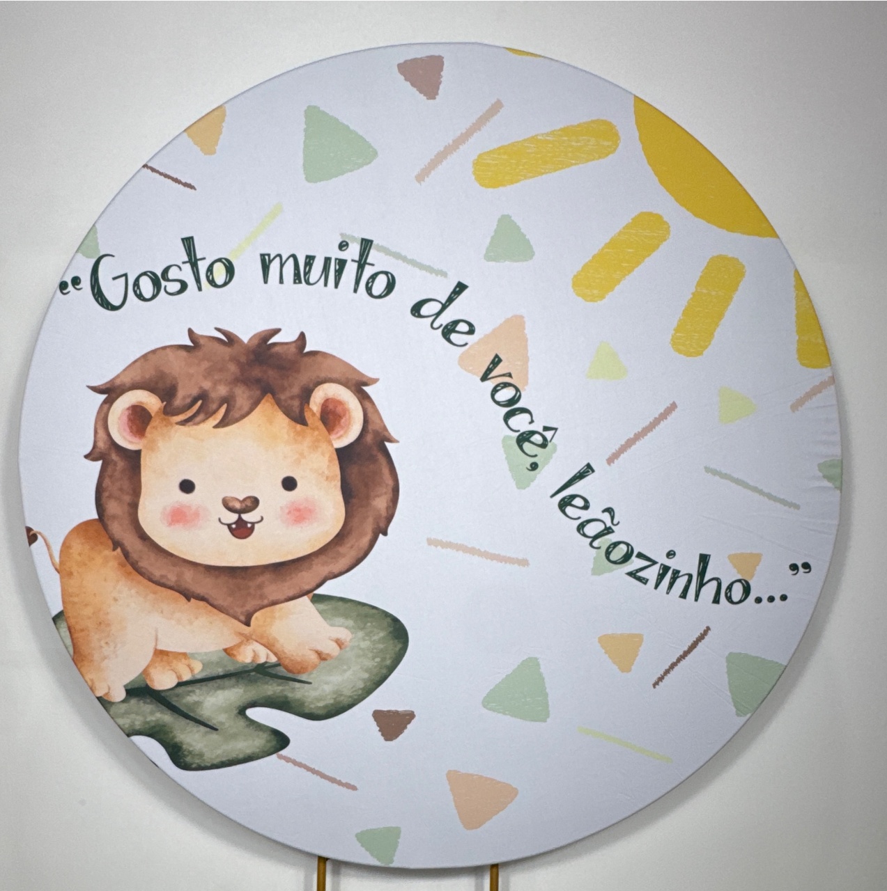 Painel Redondo - Leãozinho 1 - Doces Festas Decorações e Pegue e Monte