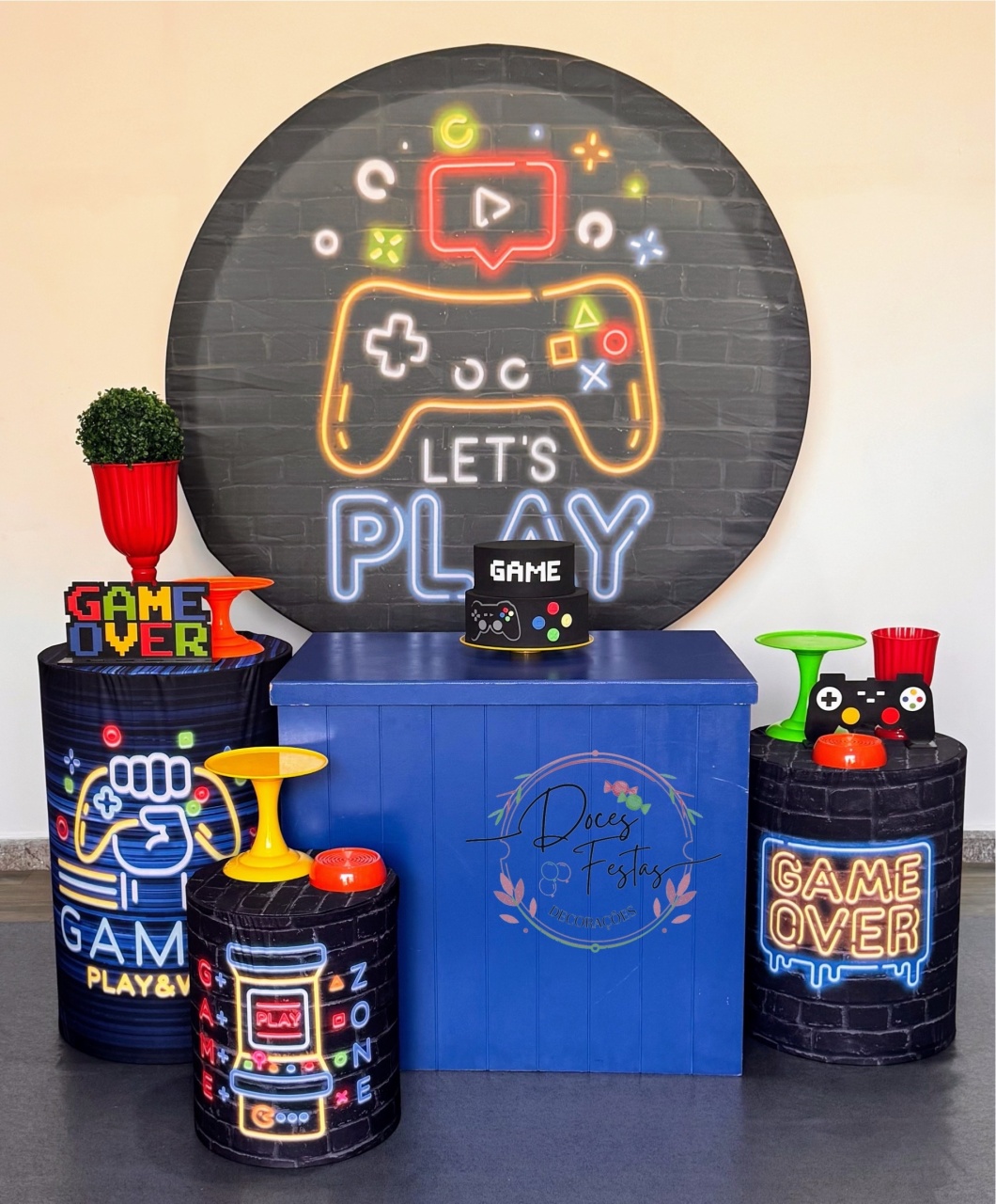 Kit Prata - Game - Doces Festas Decorações e Pegue e Monte