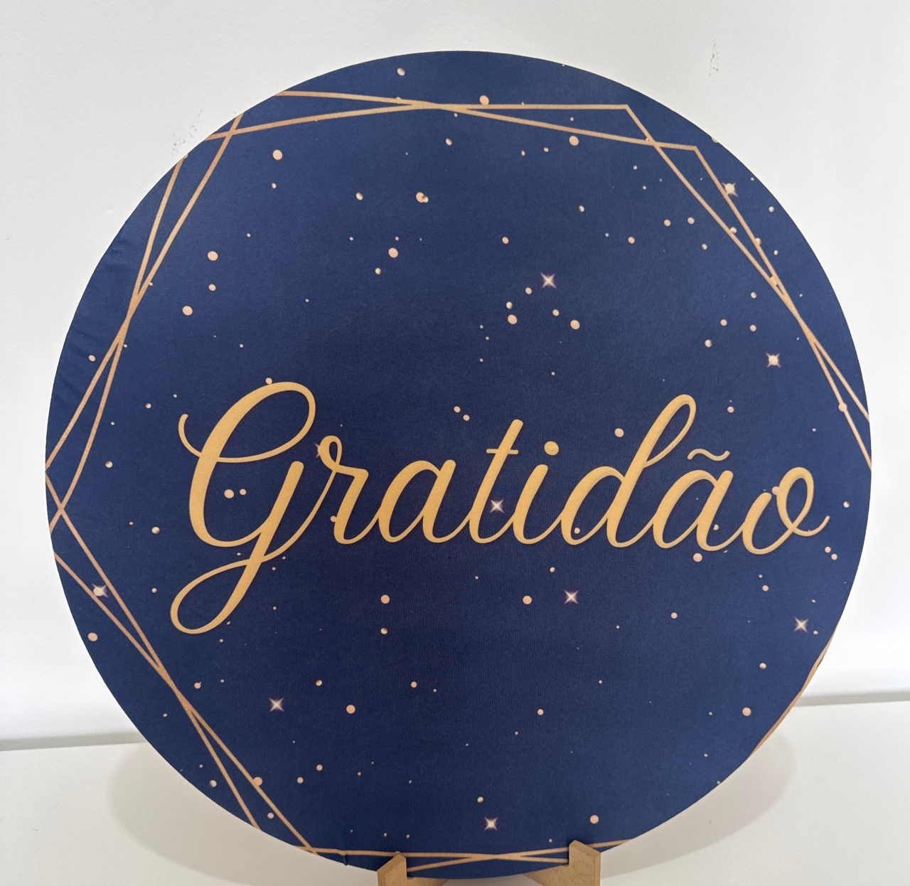 Mini Painel Gratidão Azul Marinho - Doces Festas Decorações e Pegue e Monte