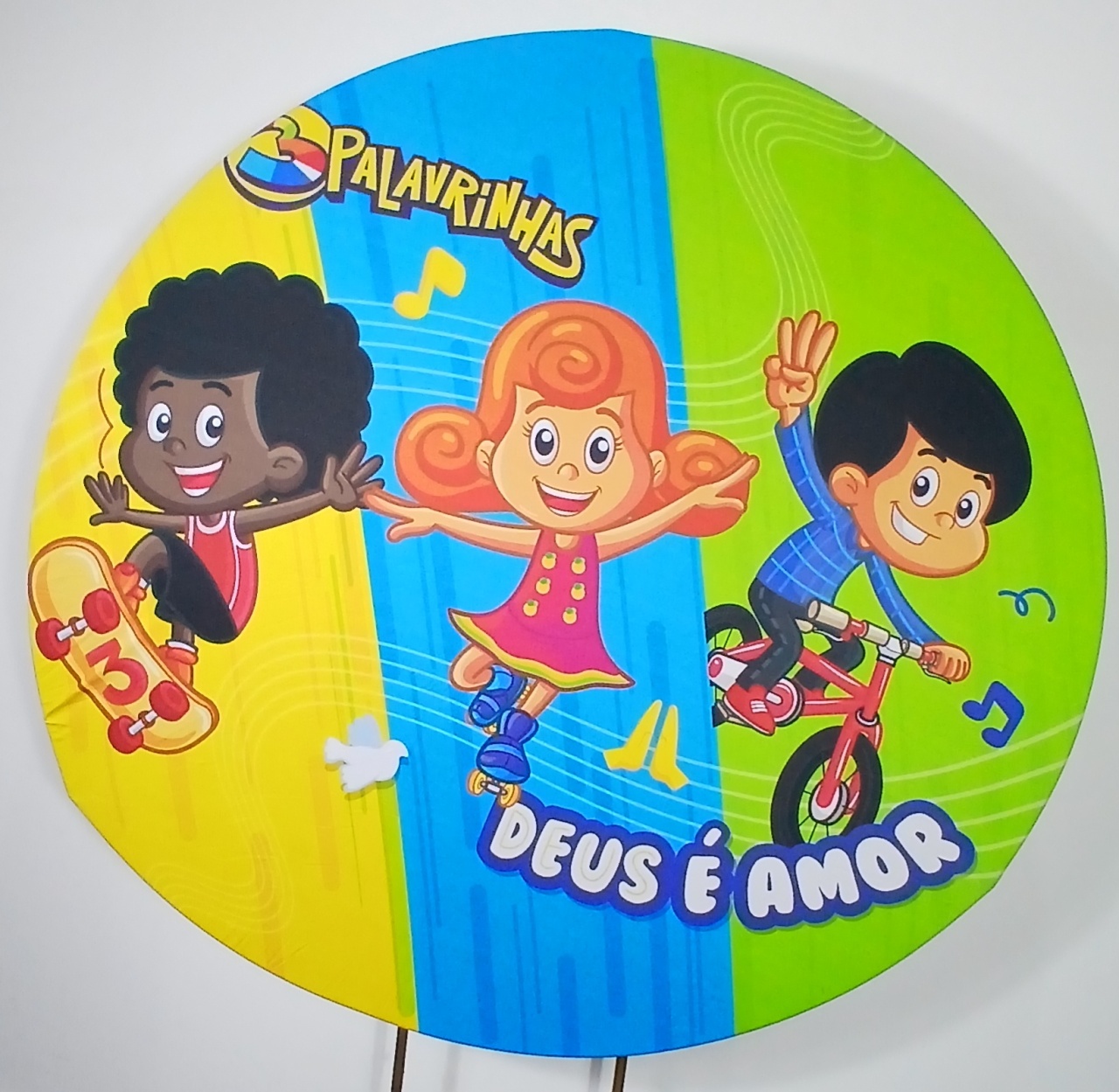Painel Redondo - 3 Palavrinhas  - Doces Festas Decorações e Pegue e Monte