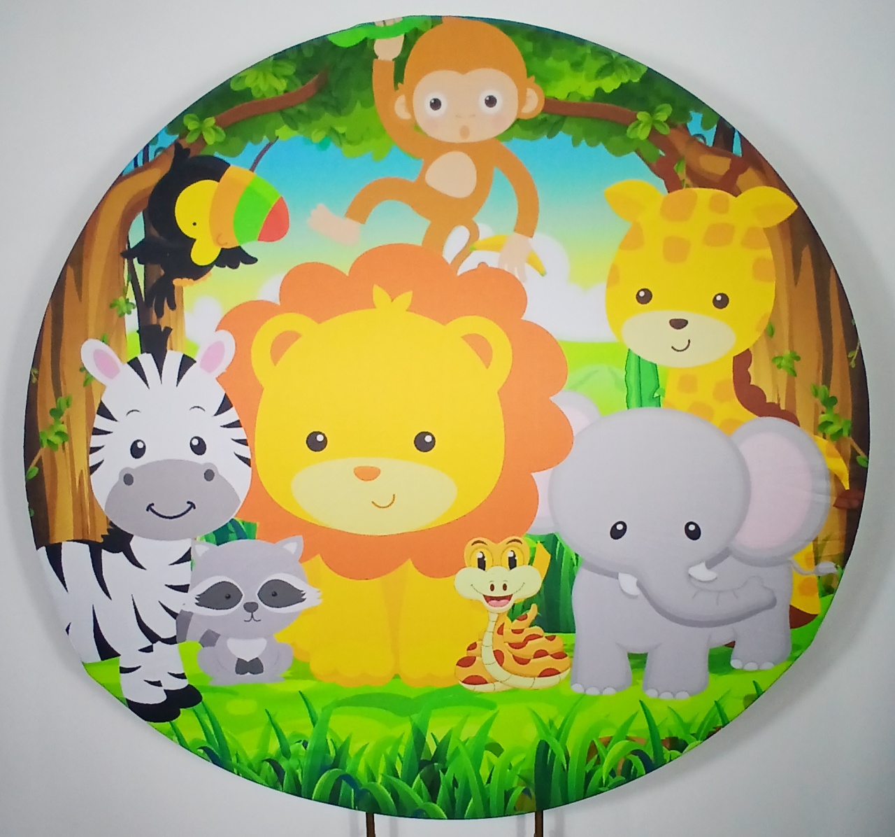 Painel Redondo - Safari 2 Menino  - Doces Festas Decorações e Pegue e Monte