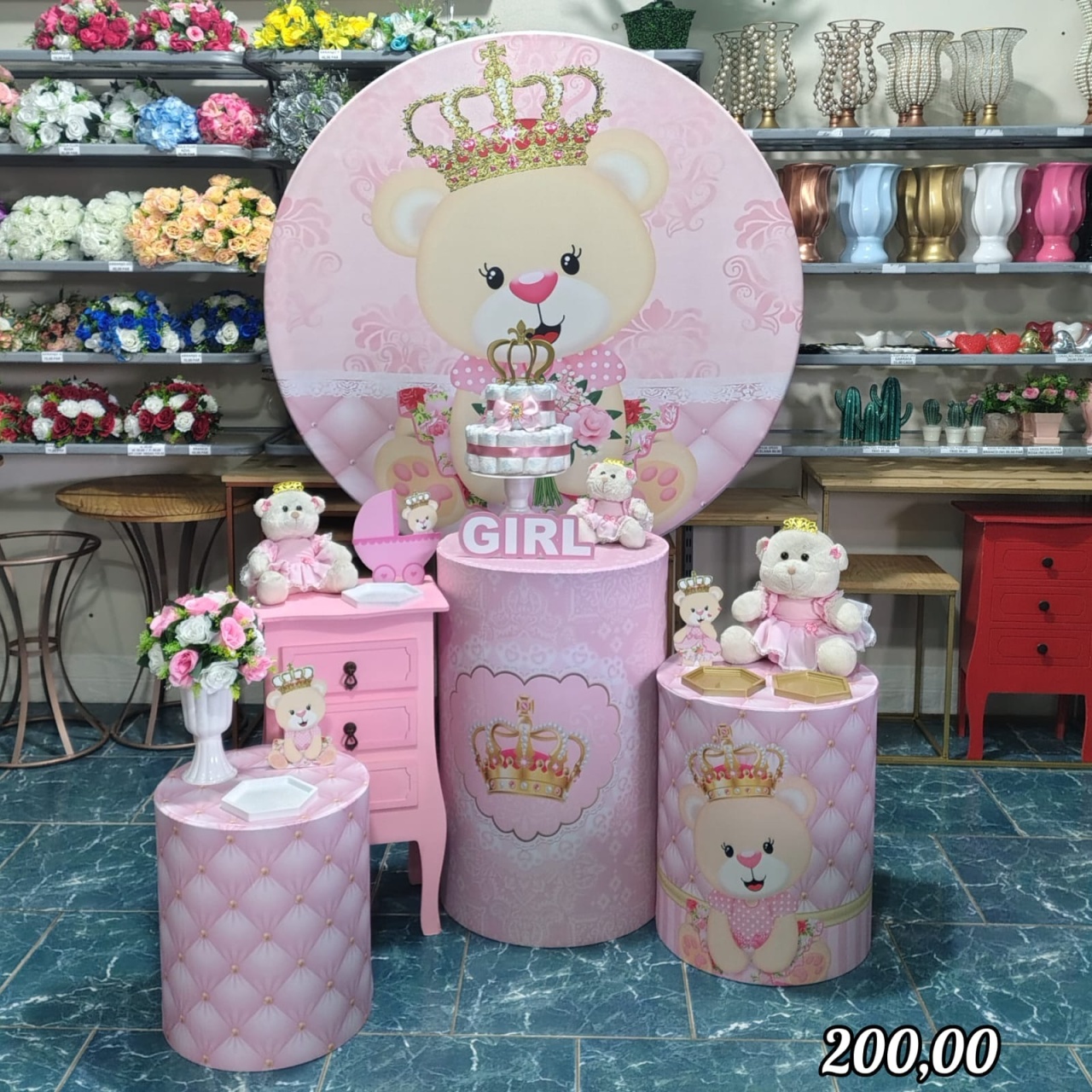 Ursa Princesa Chá de Fralda (Festejar) * - Bn Decorações 